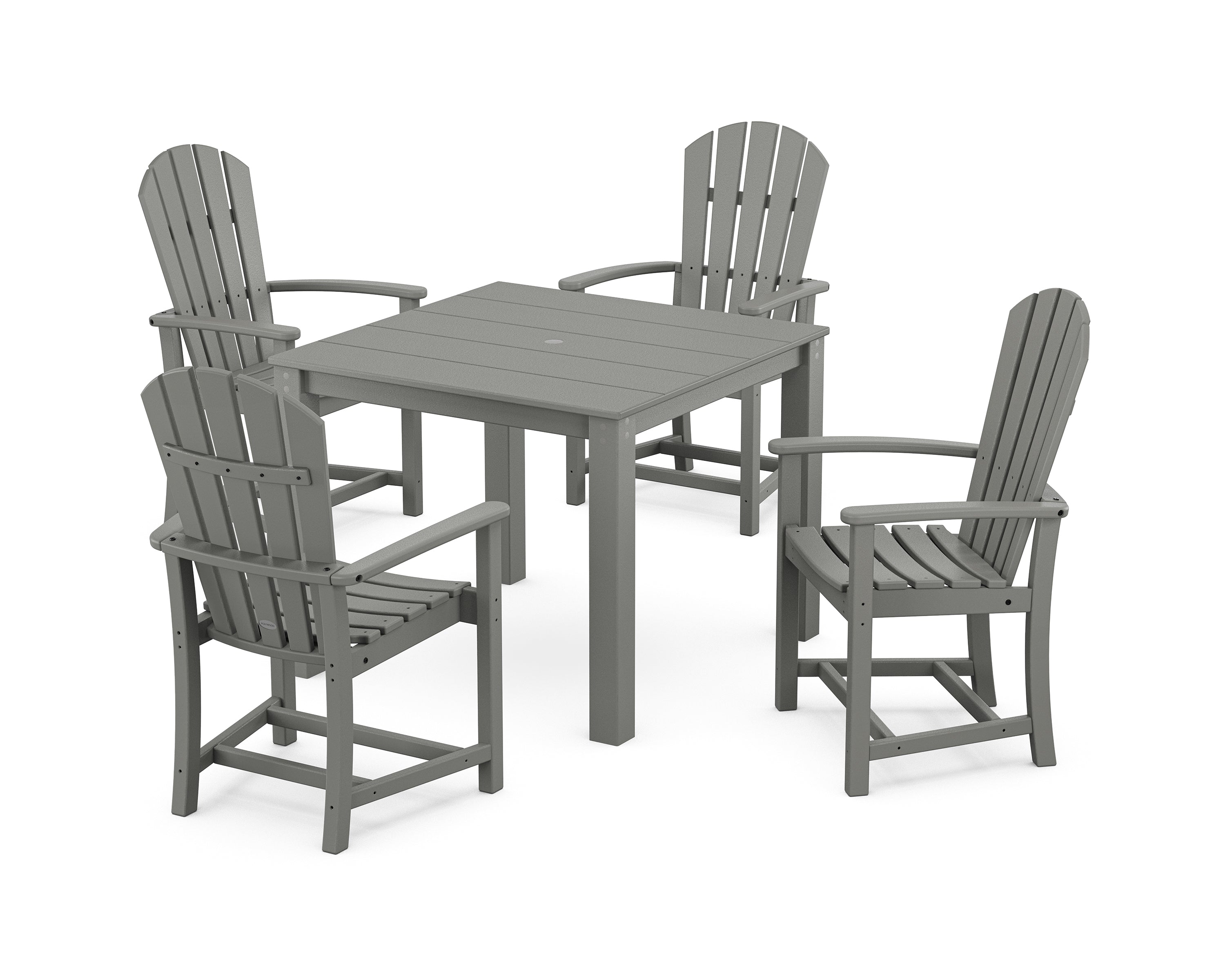 POLYWOOD Palm Coast 5-Piece Parsons Dining Set in Slate Grey