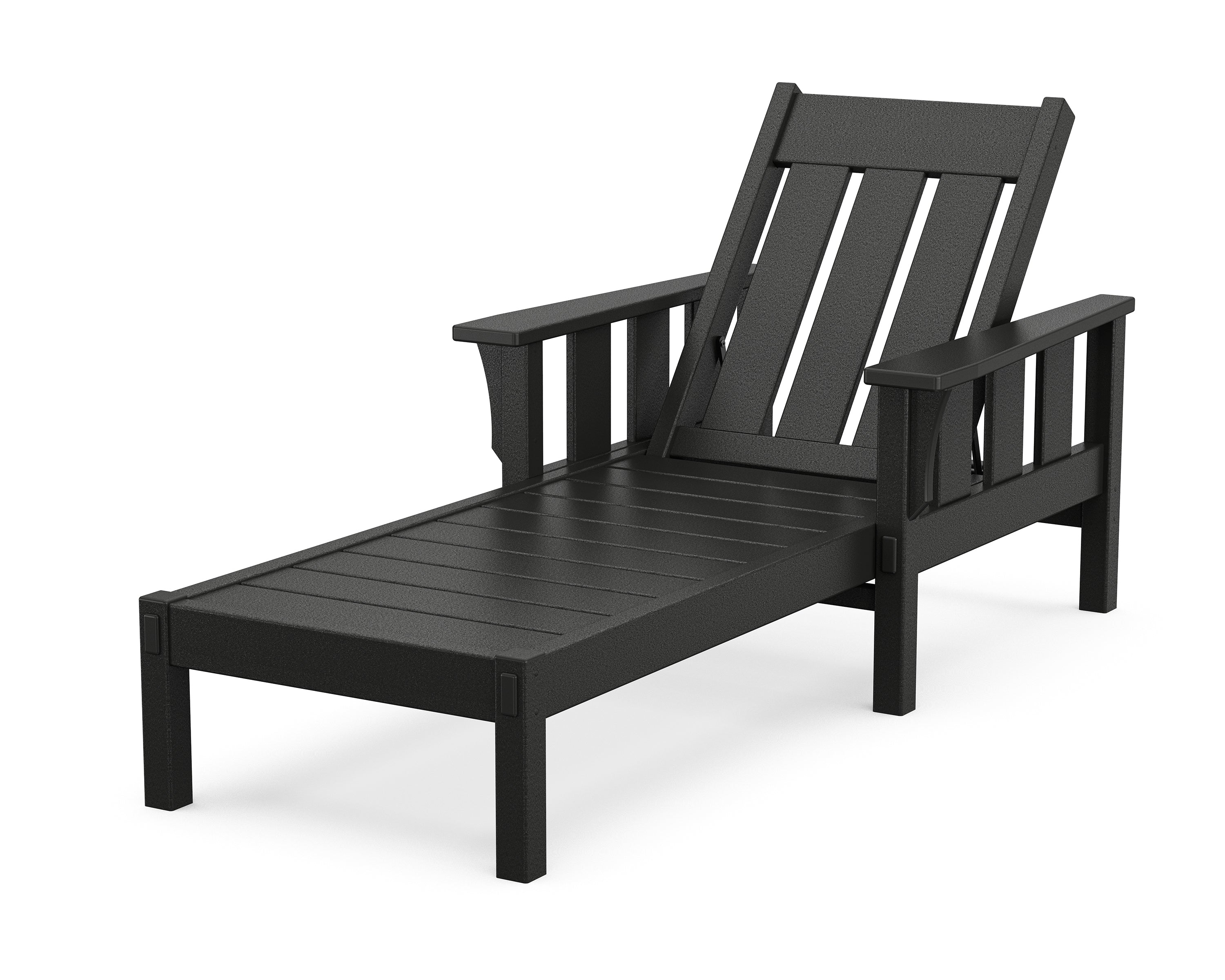 Martha Stewart by POLYWOOD Acadia Chaise Lounge in Black