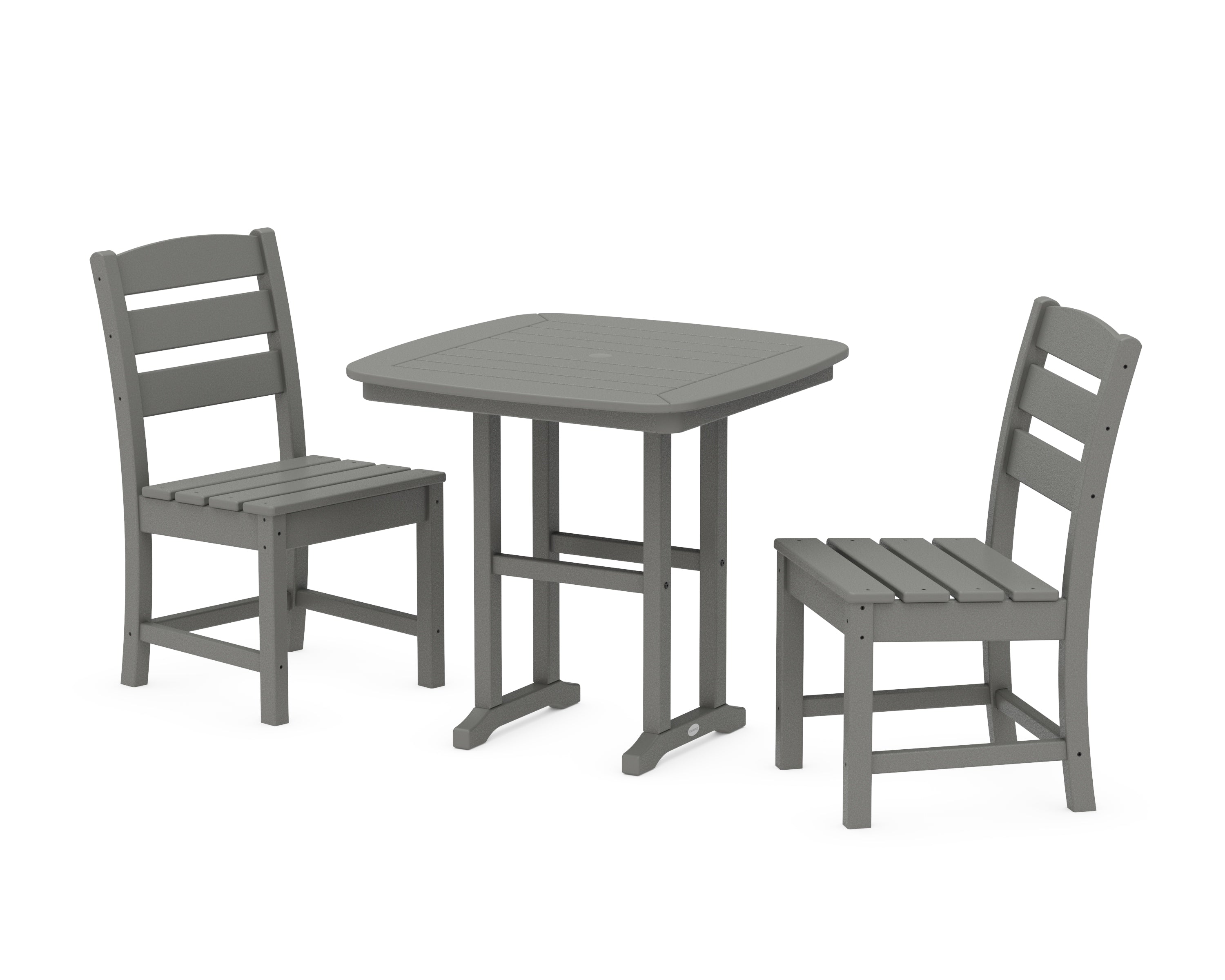 POLYWOOD Lakeside Side Chair 3-Piece Dining Set in Slate Grey