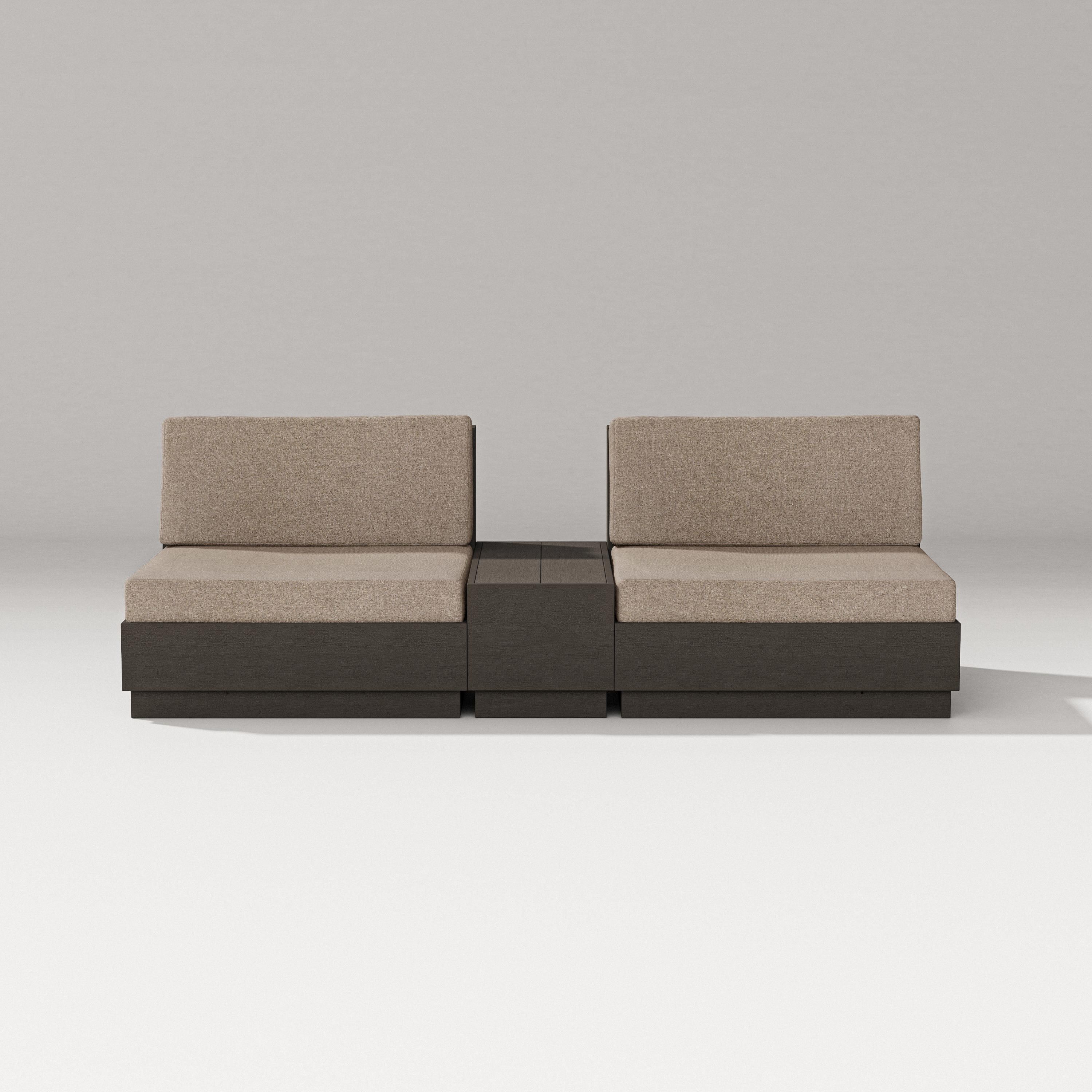 PW Designer Series Elevate Lounge Chair Set in Vintage Coffee / Spiced Burlap