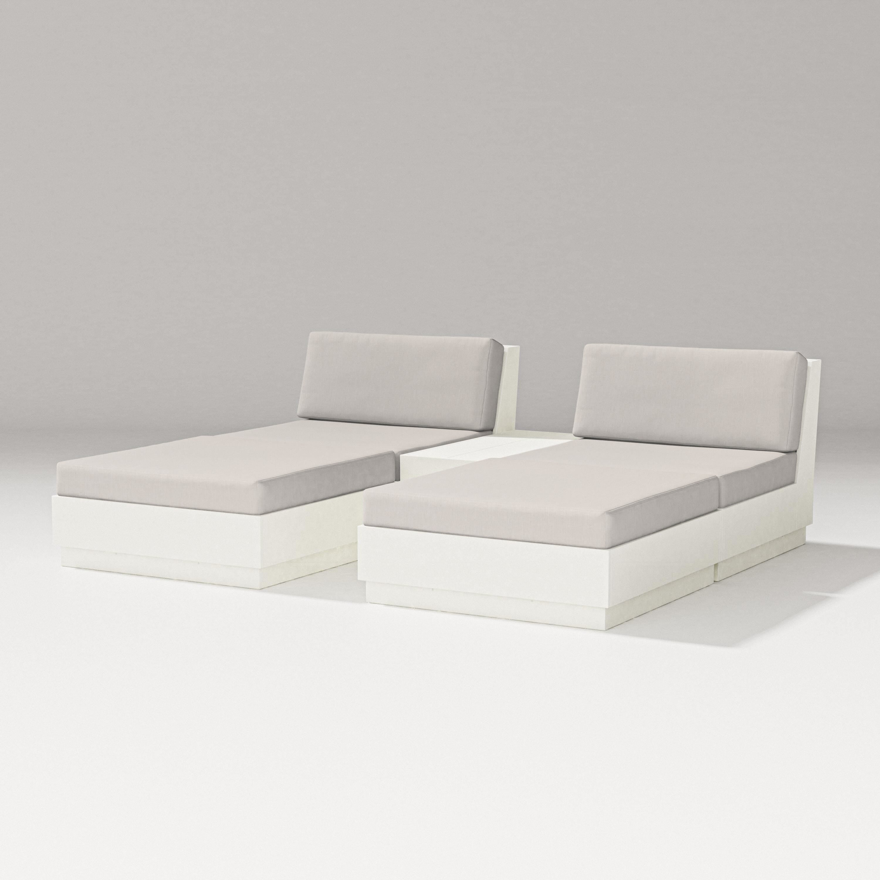 PW Designer Series Elevate Double Chaise Set in Vintage White / Cast Ash
