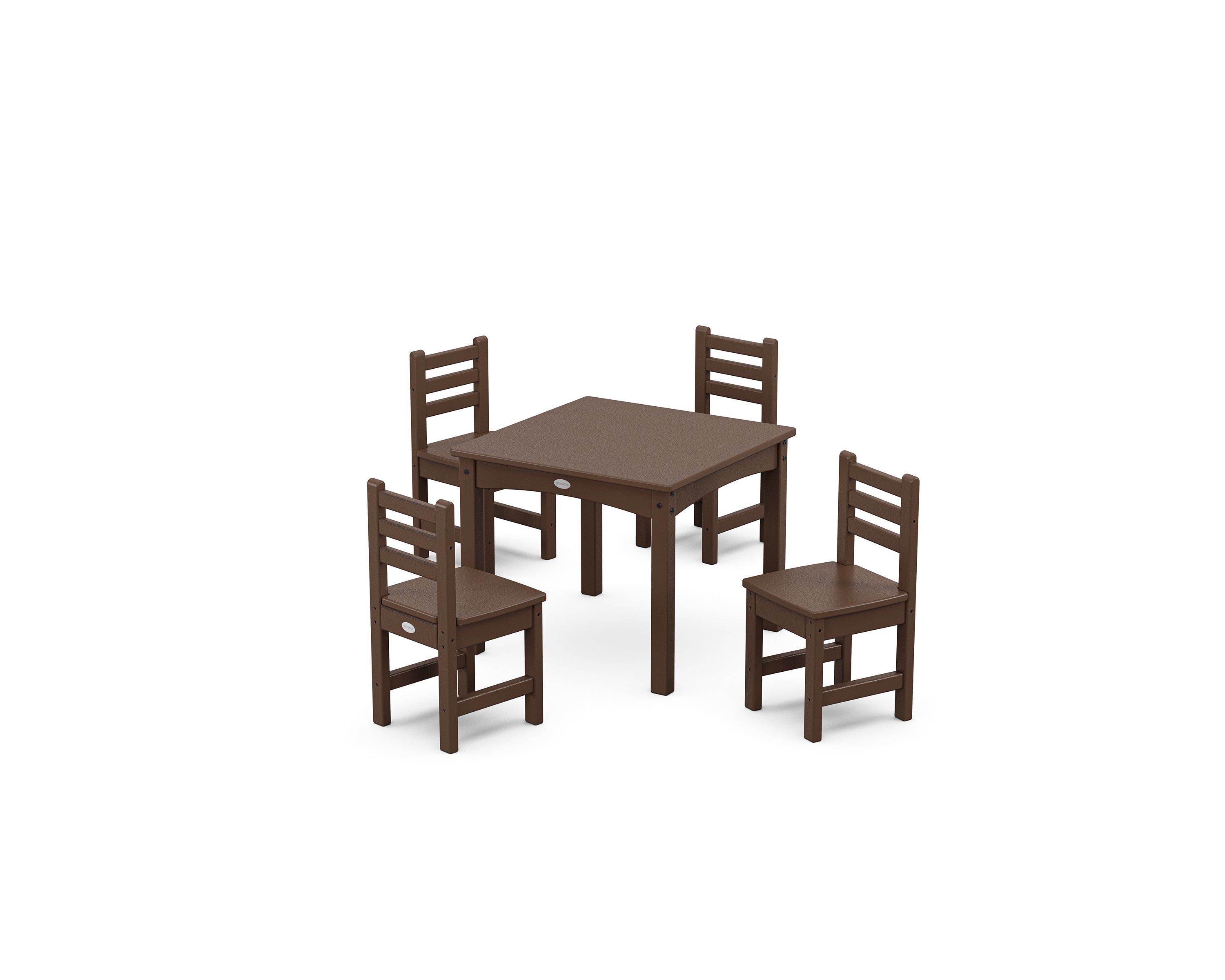 POLYWOOD Lakeside Toddler 5-Piece Dining Set in Mahogany
