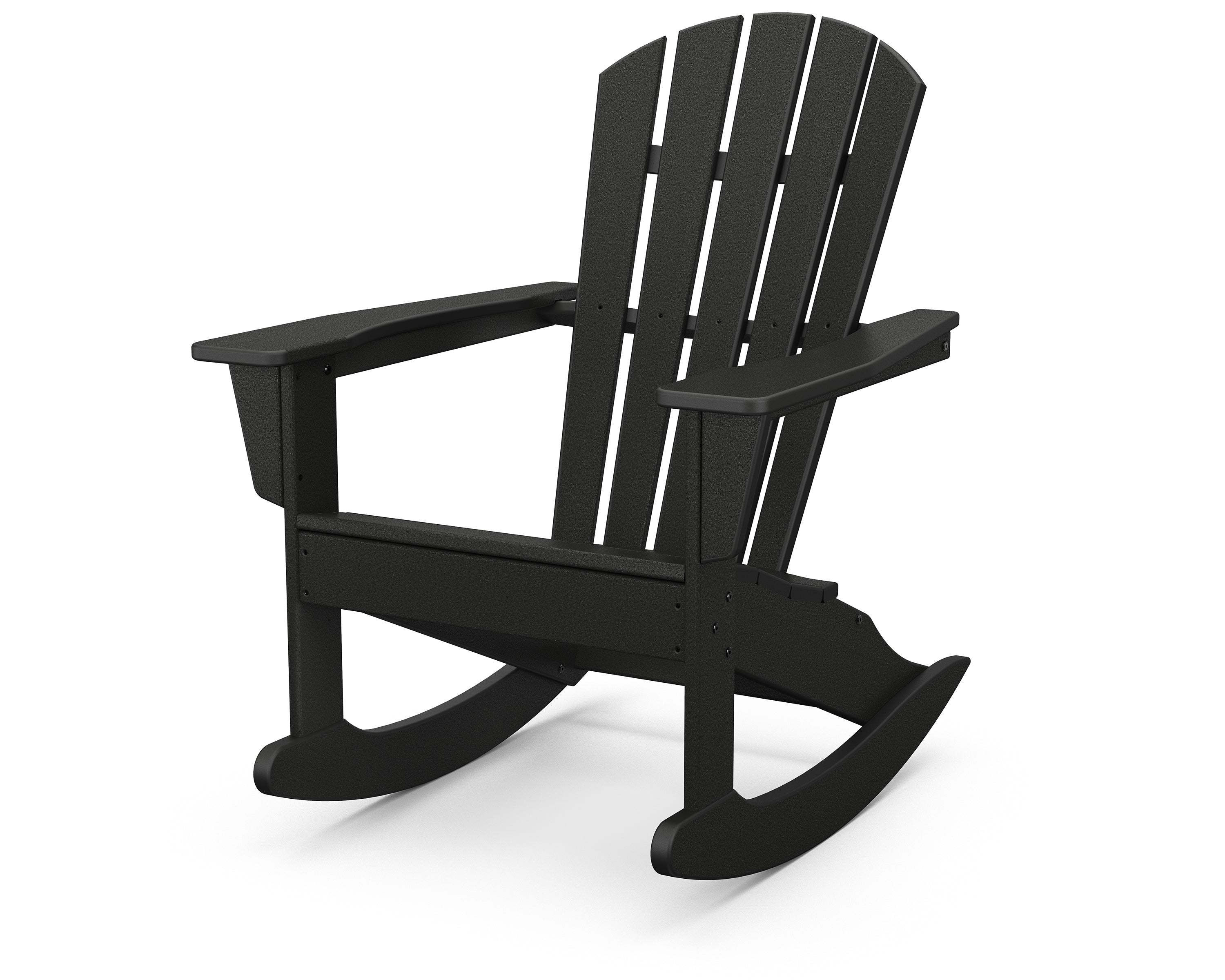 POLYWOOD Palm Coast Adirondack Rocking Chair in Black