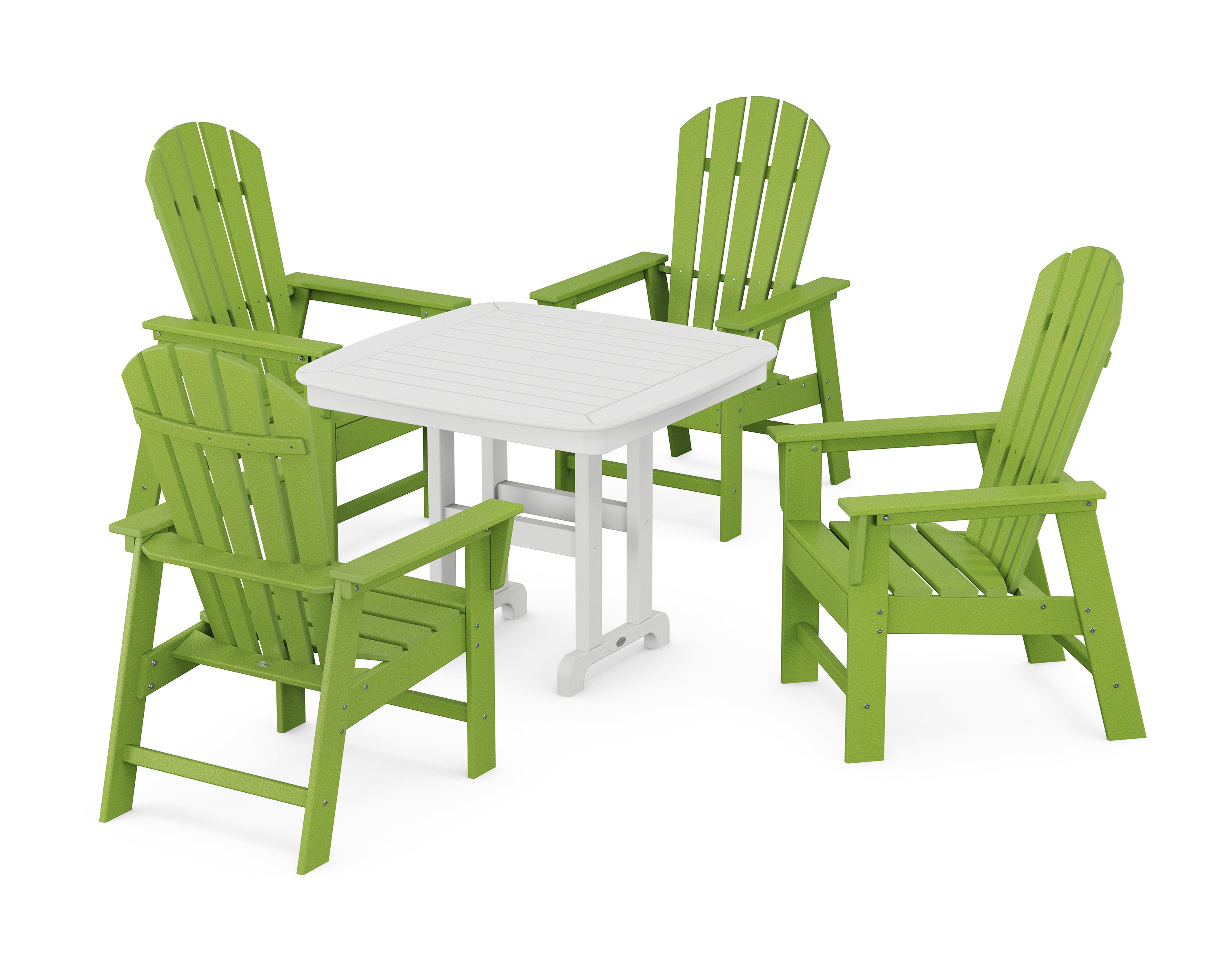 POLYWOOD South Beach 5-Piece Dining Set in Lime / White