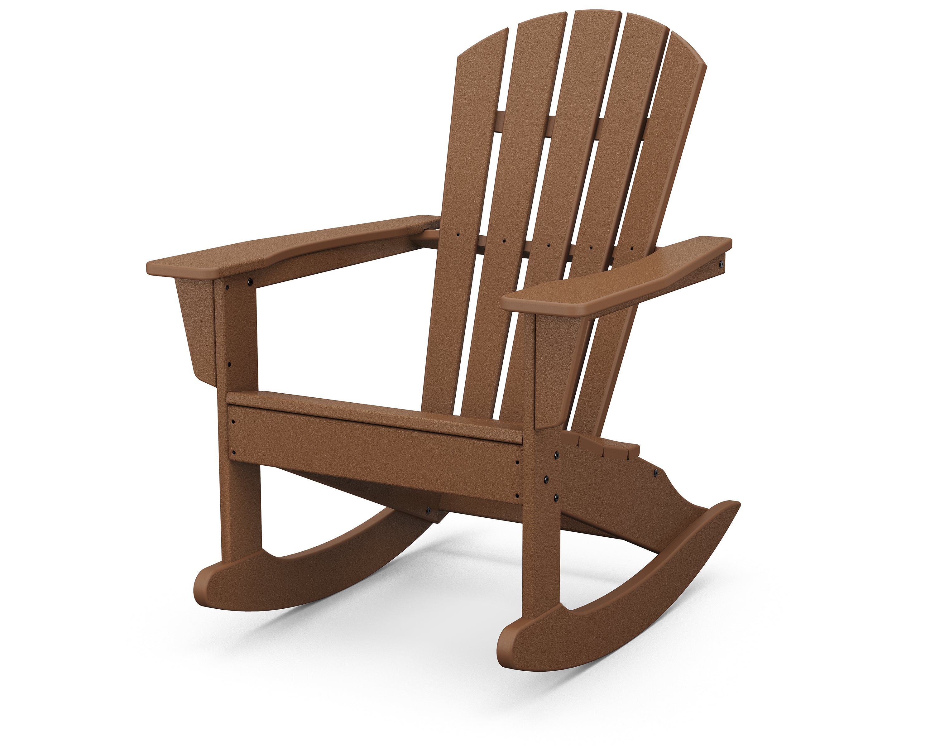 POLYWOOD Palm Coast Adirondack Rocking Chair in Teak