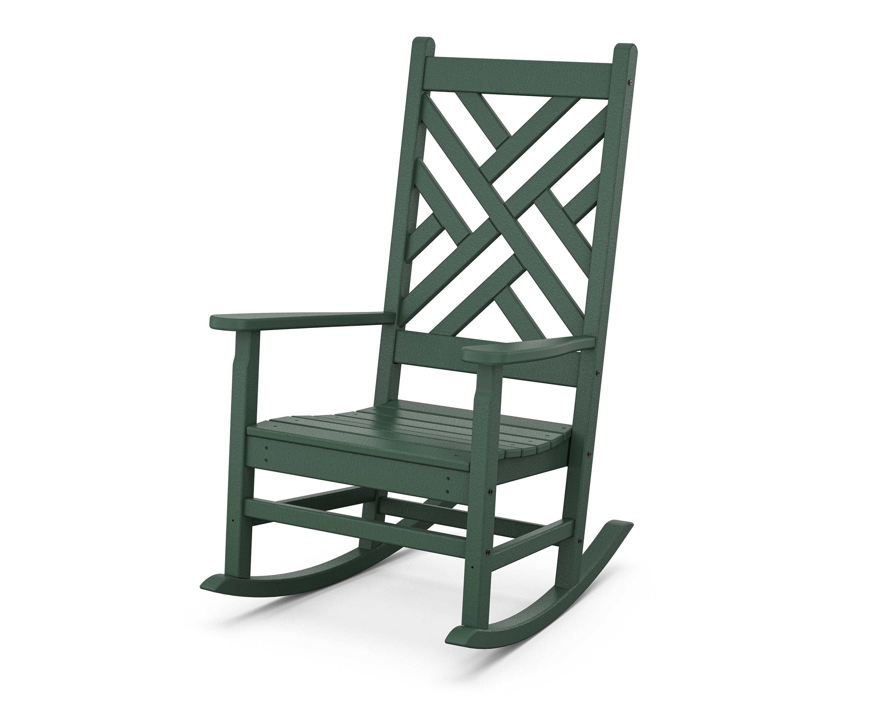 POLYWOOD Chippendale Porch Rocking Chair in Green