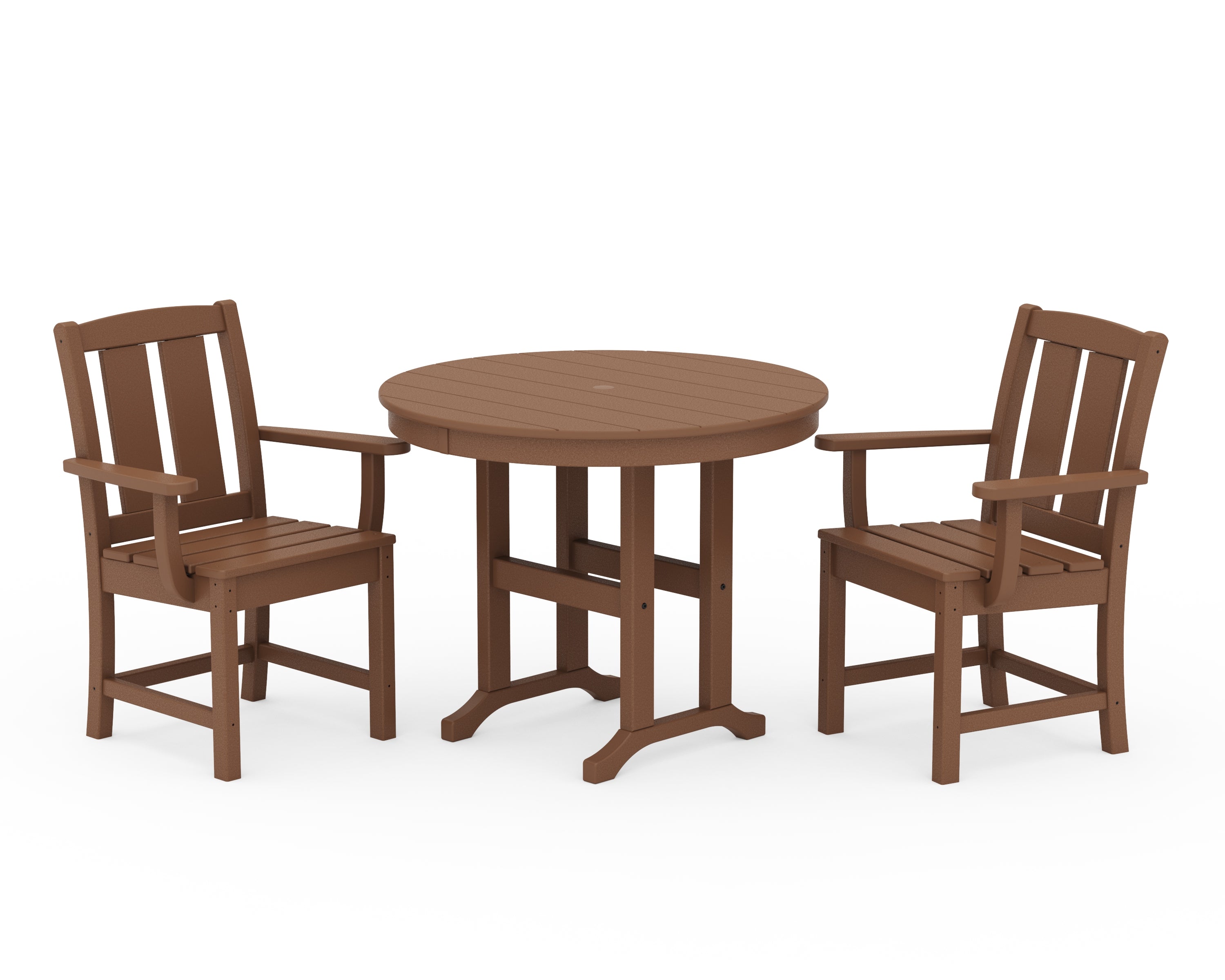 POLYWOOD Mission 3-Piece Farmhouse Dining Set in Teak