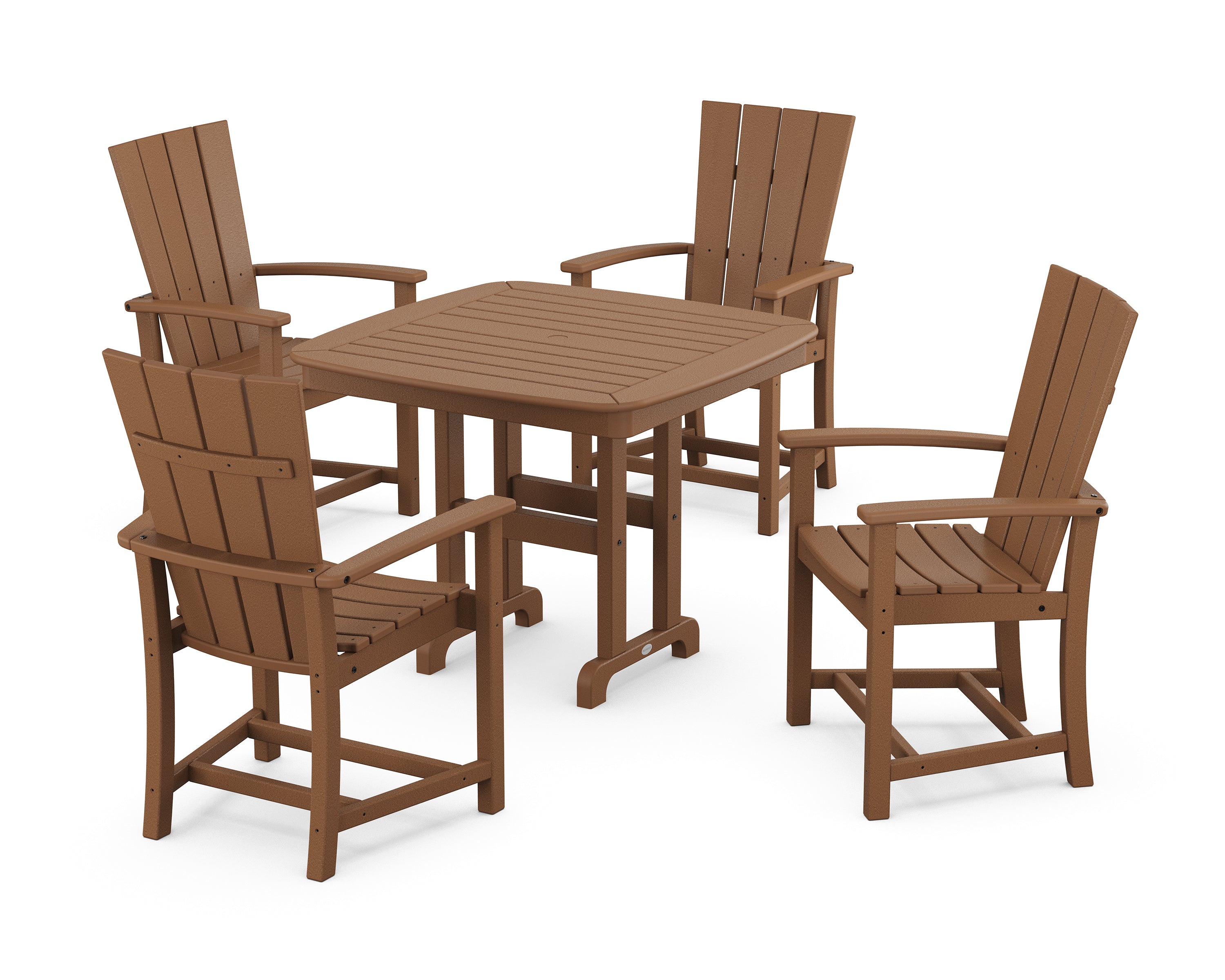 POLYWOOD Quattro 5-Piece Dining Set in Teak