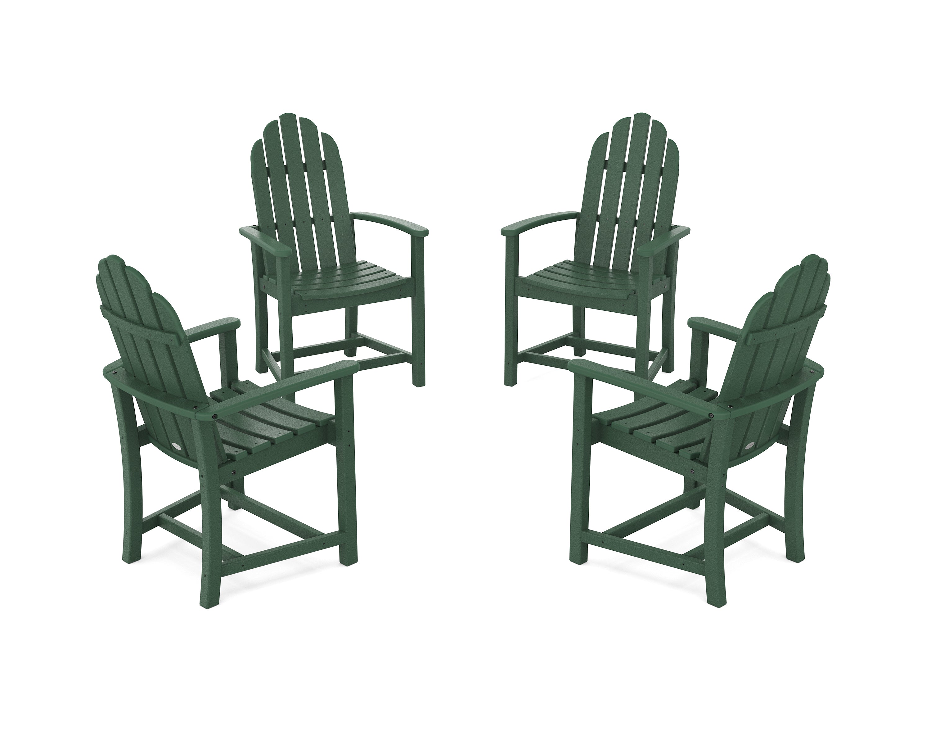 POLYWOOD Classic 4-Piece Upright Adirondack Conversation Set in Green