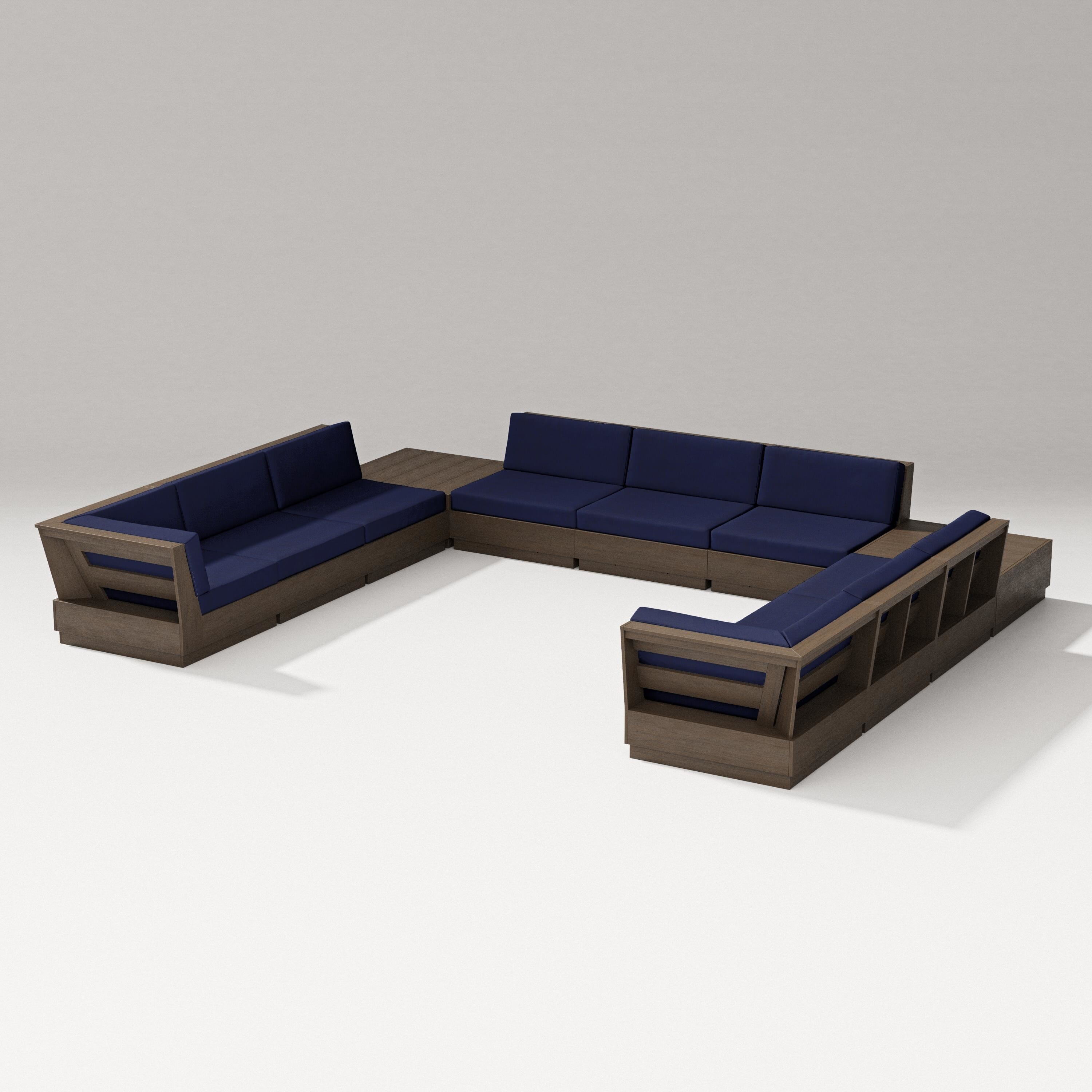 PW Designer Series Elevate 11-Piece U-Shaped Sofa Sectional in Kona / Navy