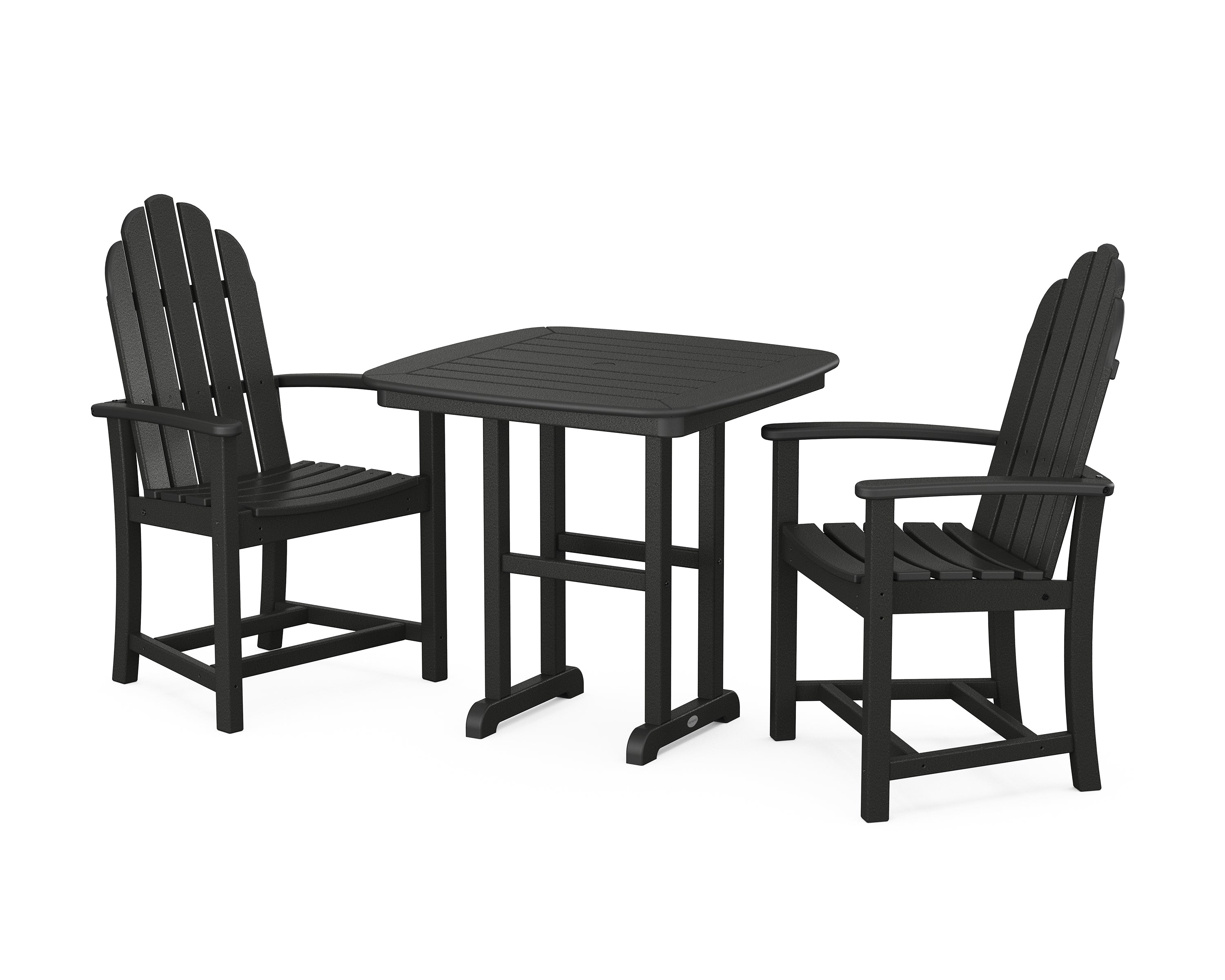 POLYWOOD Classic Adirondack 3-Piece Dining Set in Black