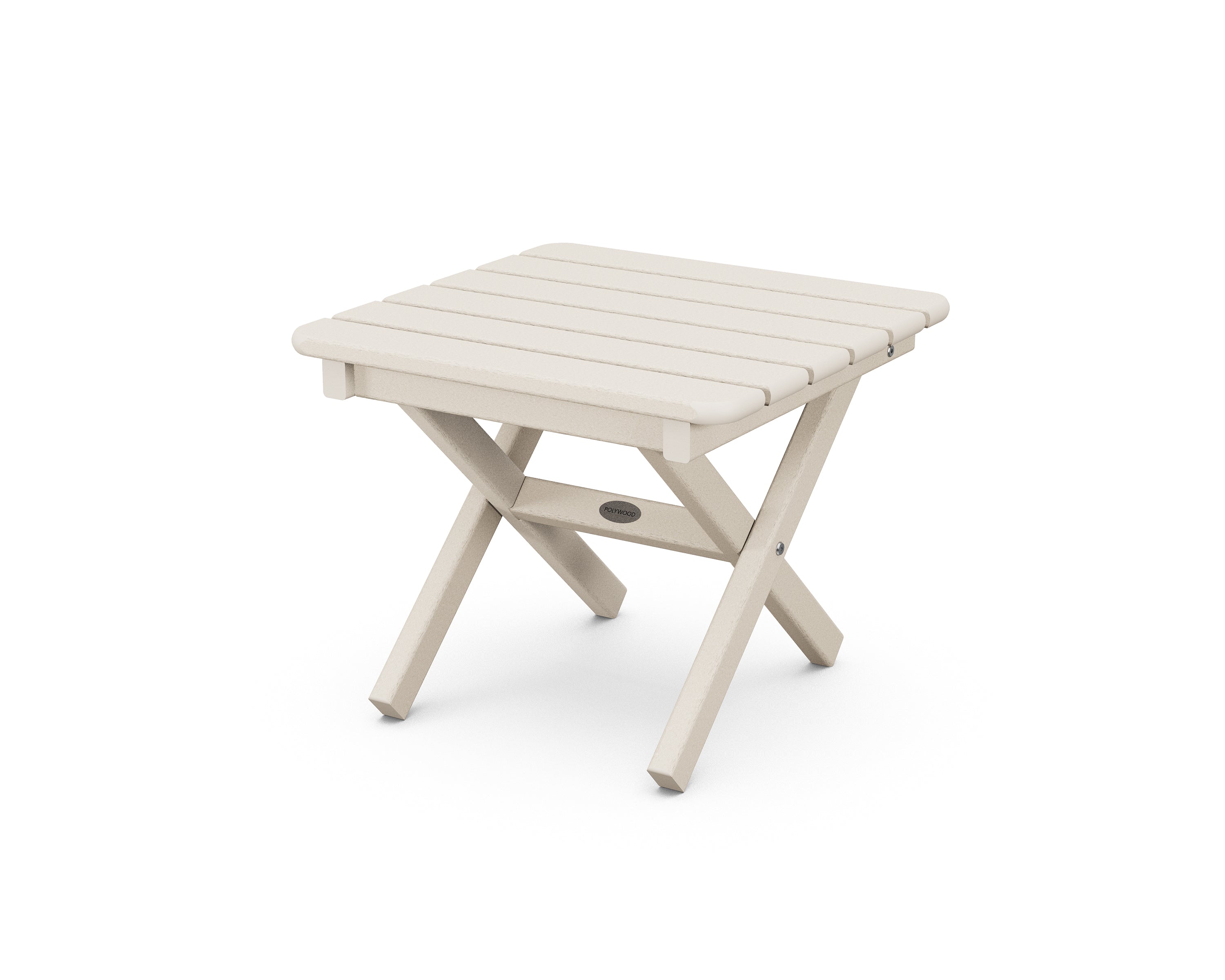 POLYWOOD Square 18" Folding Side Table in Sand