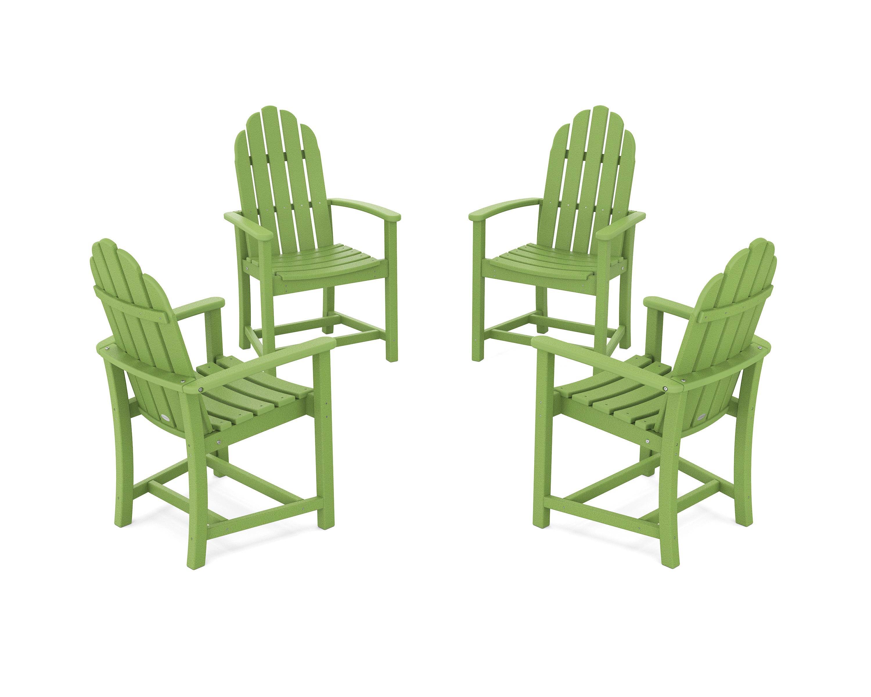 POLYWOOD Classic 4-Piece Upright Adirondack Conversation Set in Lime