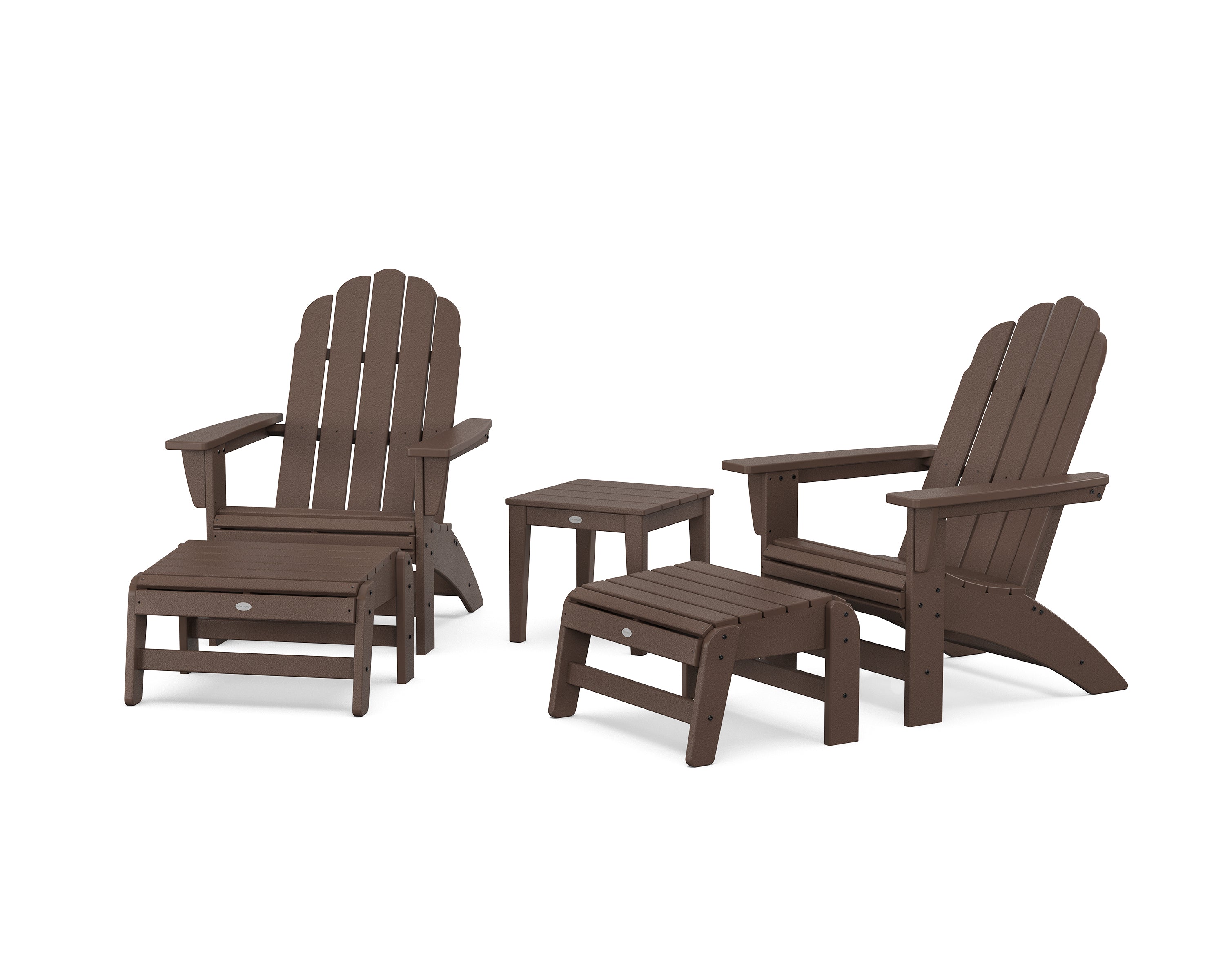 POLYWOOD 5-Piece Vineyard Grand Adirondack Set in Mahogany