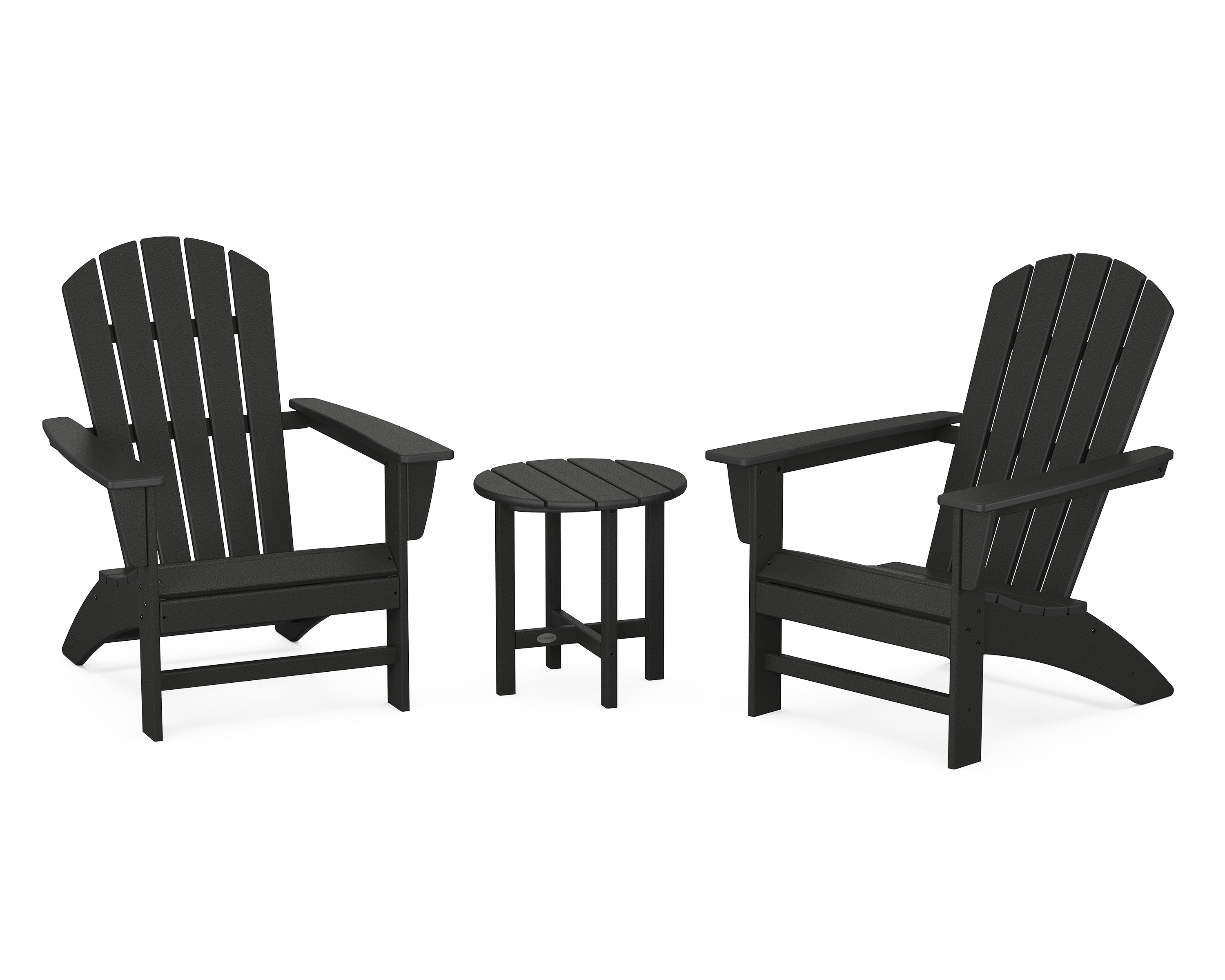 POLYWOOD® Nautical 3-Piece Adirondack Set in Black