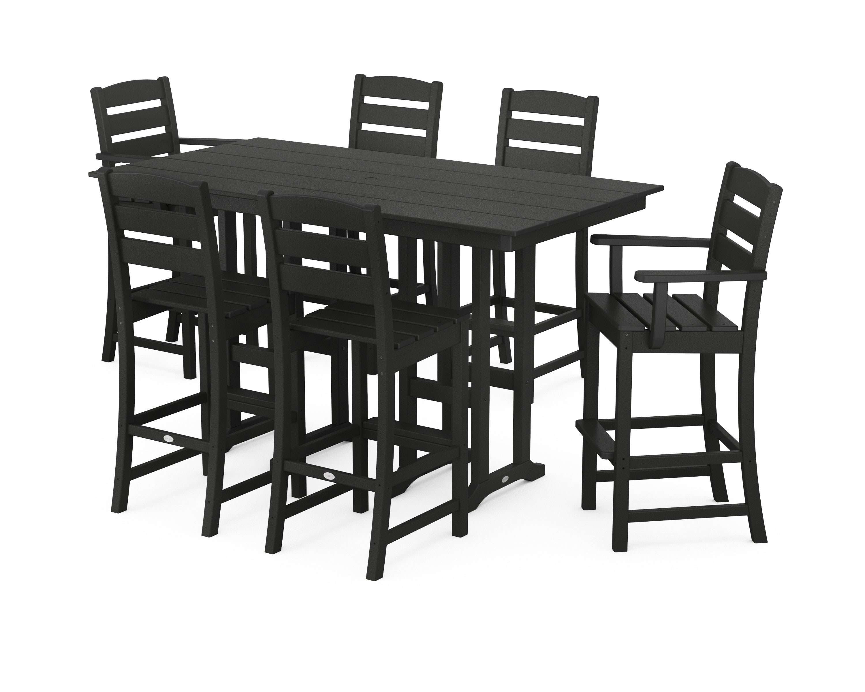 POLYWOOD® Lakeside 7-Piece Bar Set in Black