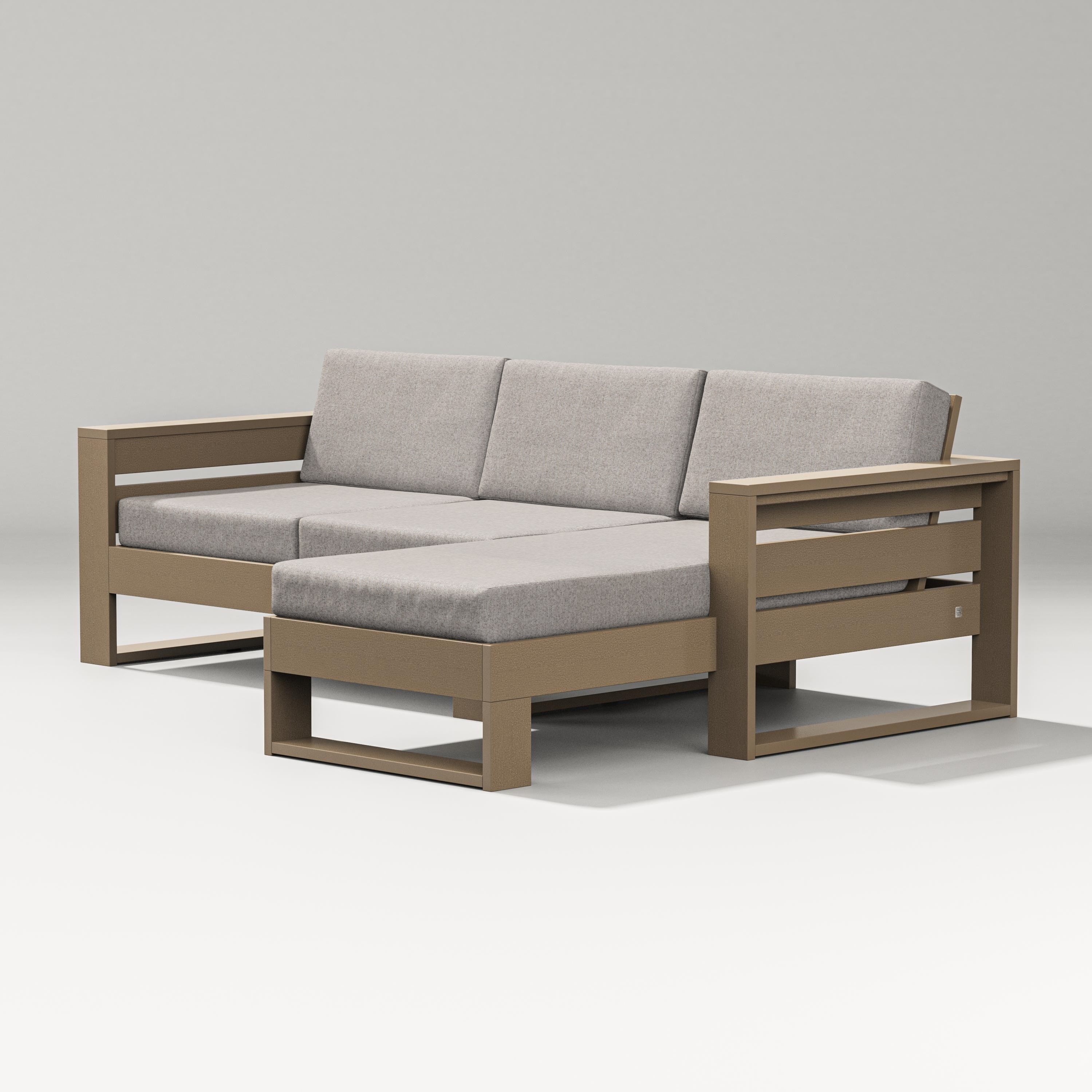PW Designer Series Latitude Right Chaise Sectional in Vintage Sahara / Weathered Tweed
