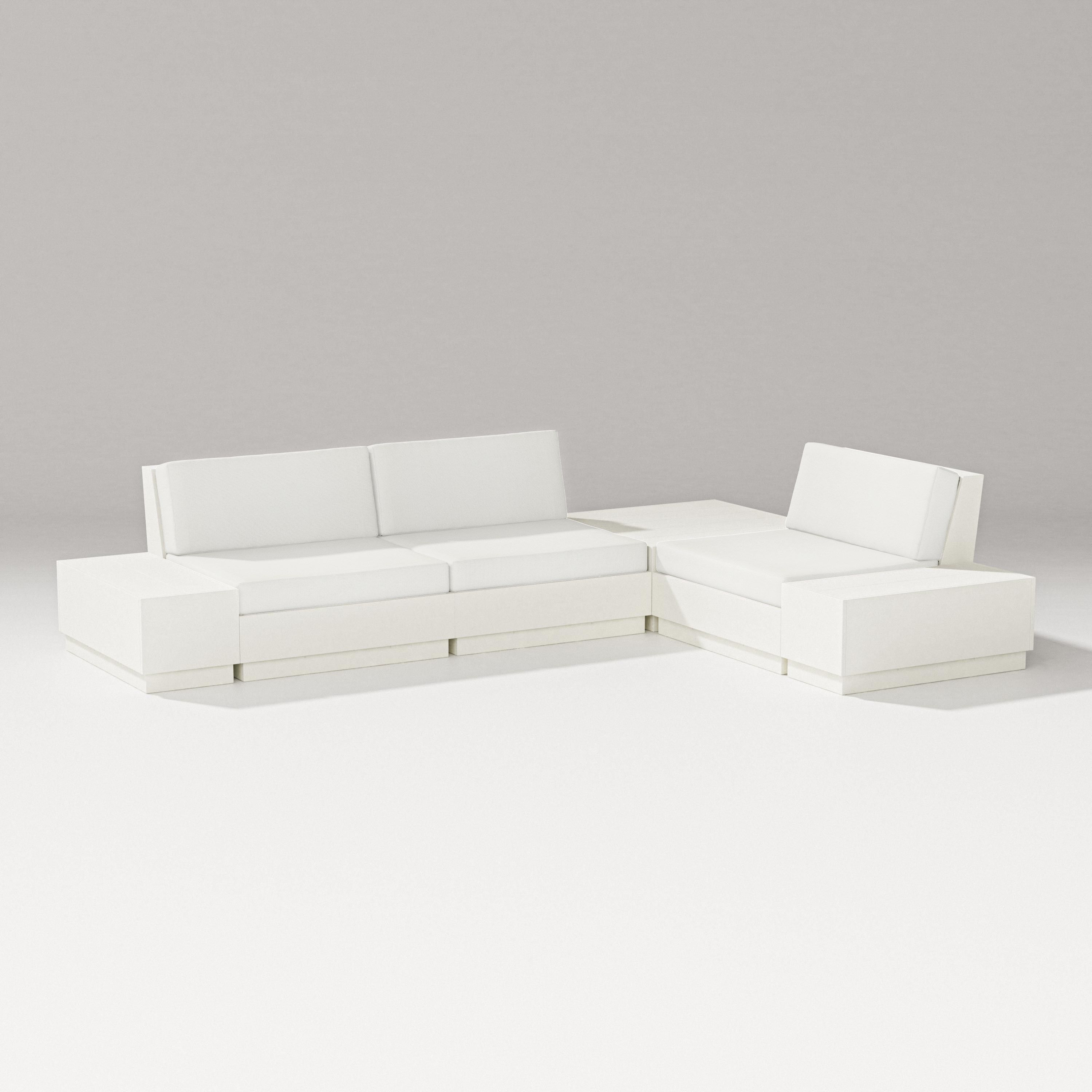 PW Designer Series Elevate 6-Piece Corner Sectional in Vintage White / Natural Linen