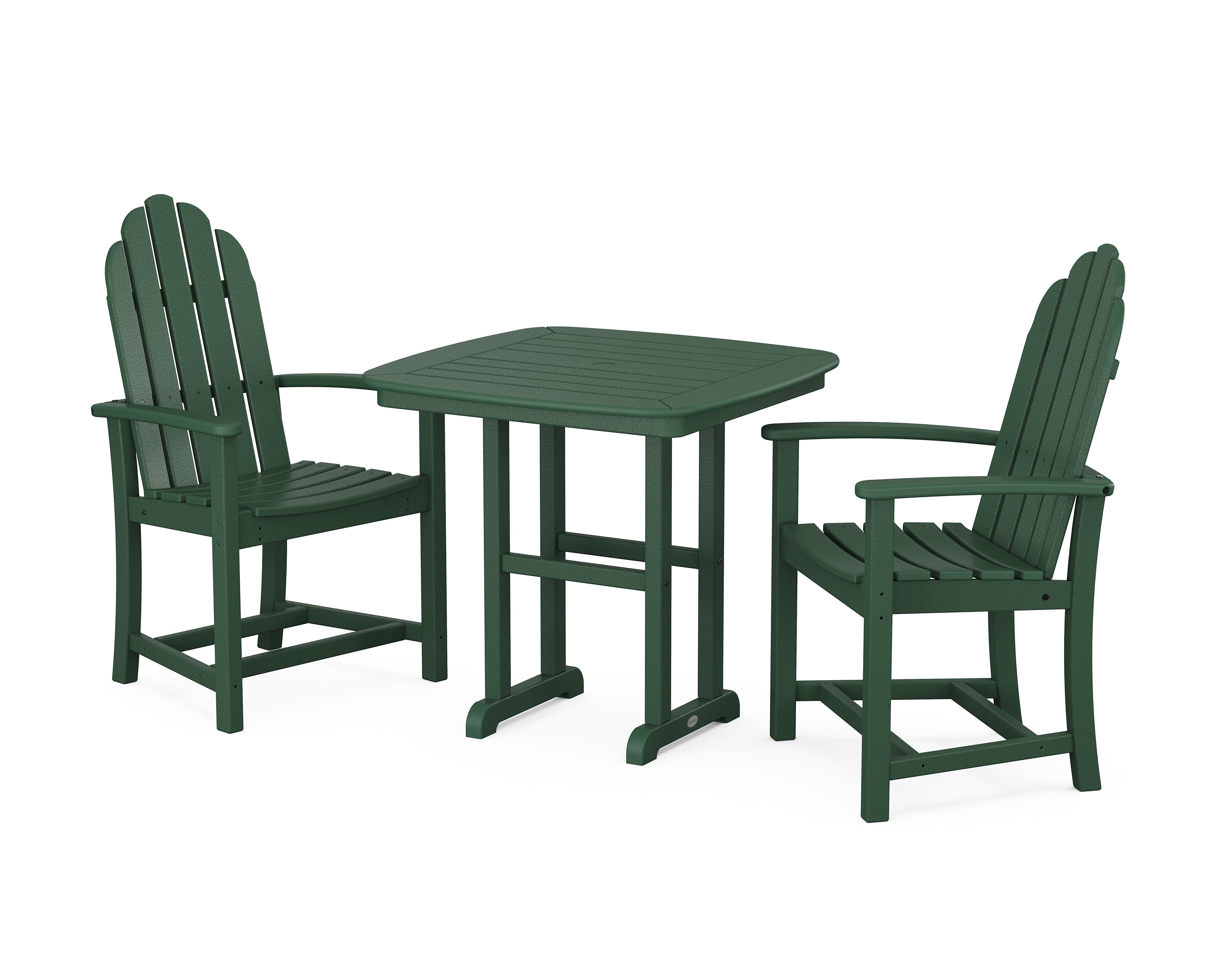 POLYWOOD Classic Adirondack 3-Piece Dining Set in Green