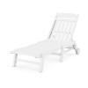 Country Living Cottage Chaise with Wheels in White