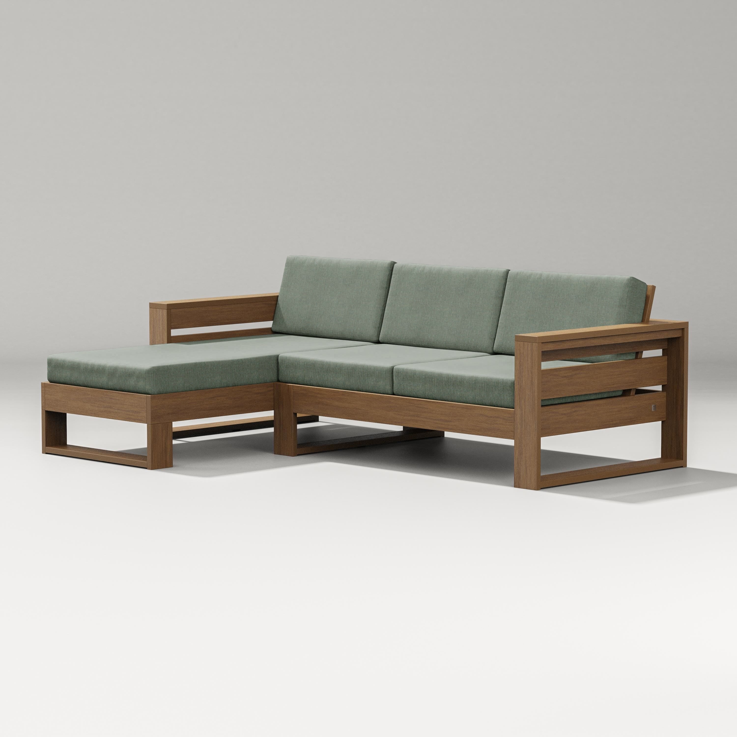 PW Designer Series Latitude Left Chaise Sectional in Natural / Cast Sage
