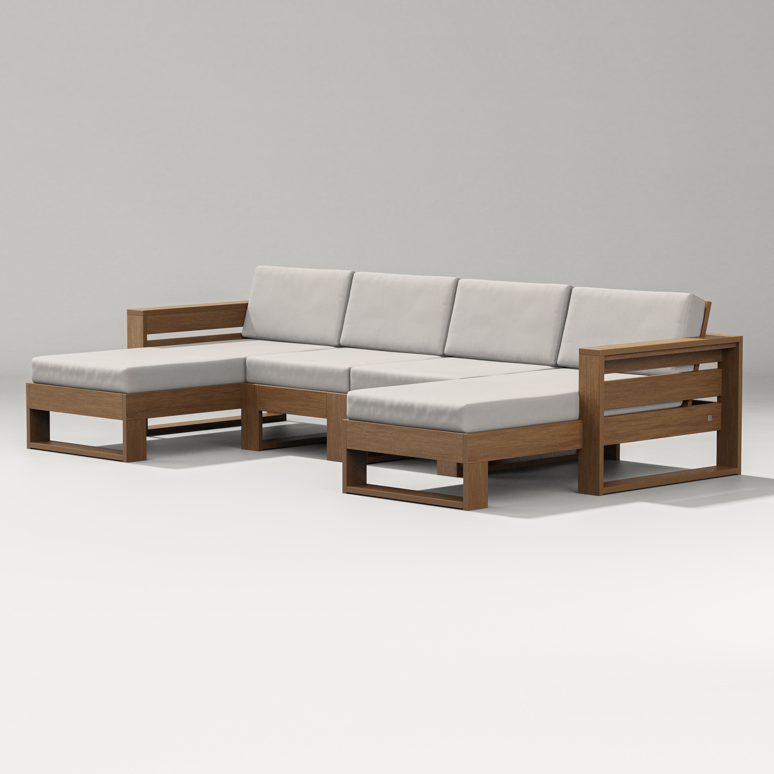 PW Designer Series Latitude Double Chaise Sectional in Natural / Cast Ash