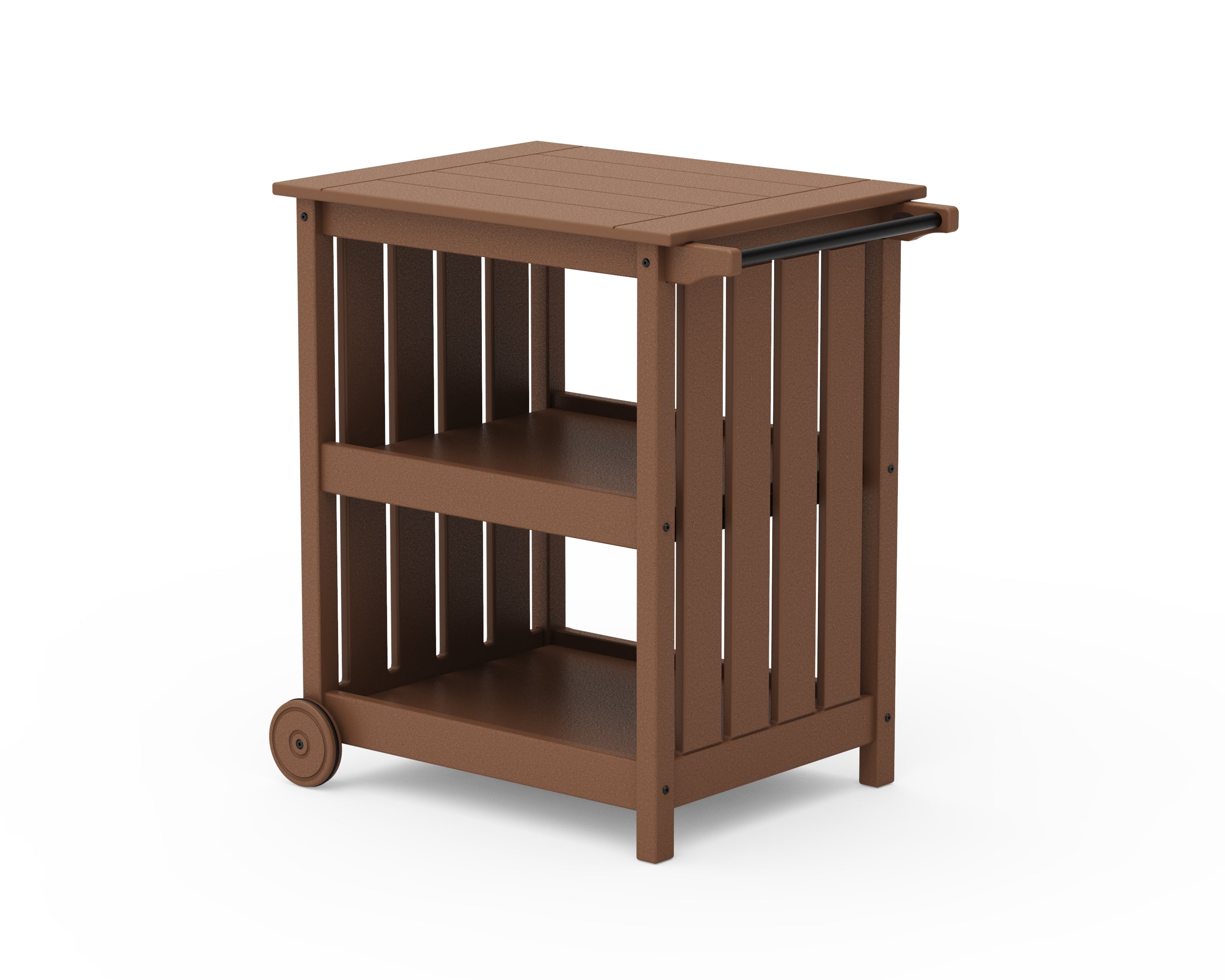 POLYWOOD Vineyard Bar Cart in Teak