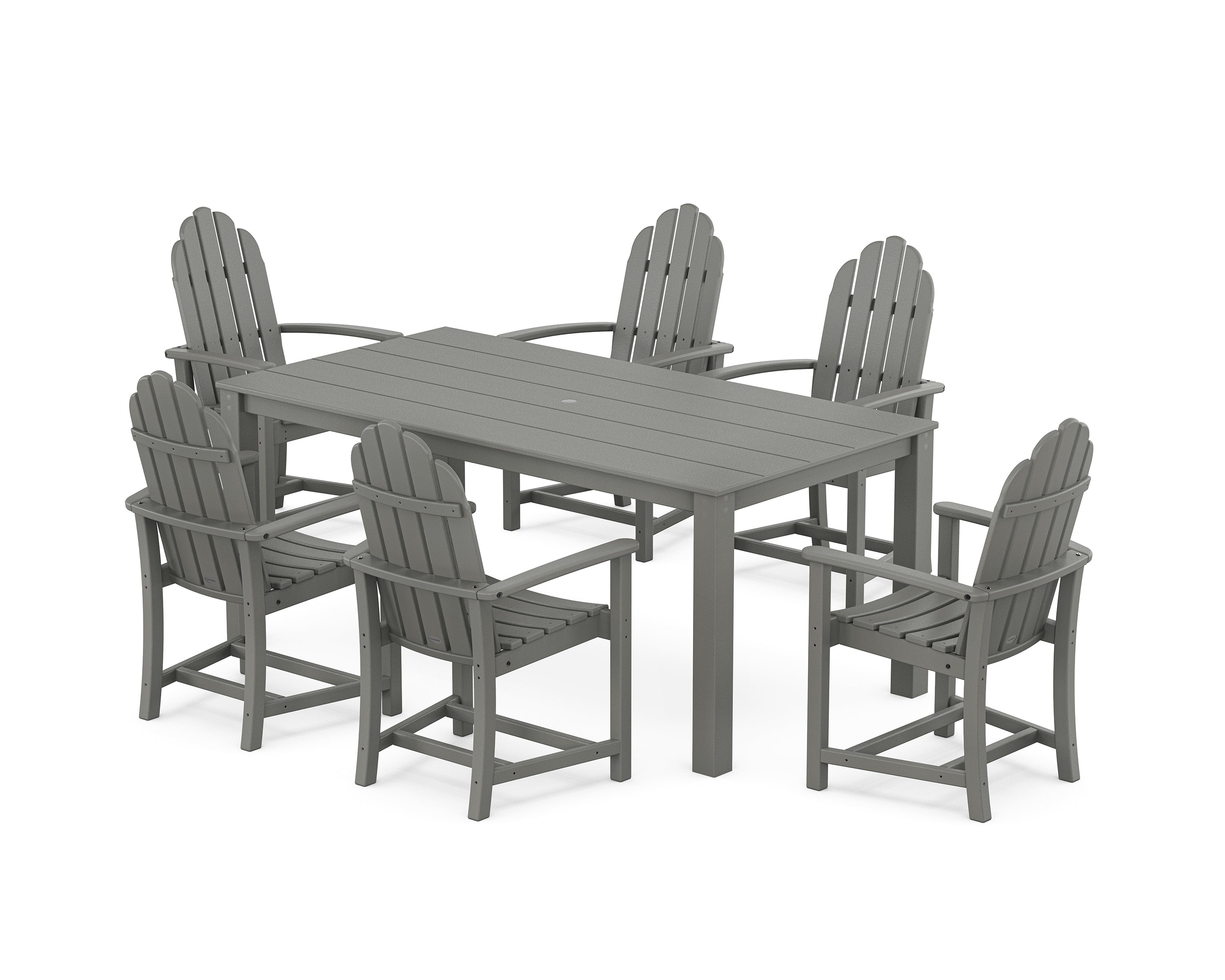 POLYWOOD Classic Adirondack 7-Piece Parsons Dining Set in Slate Grey