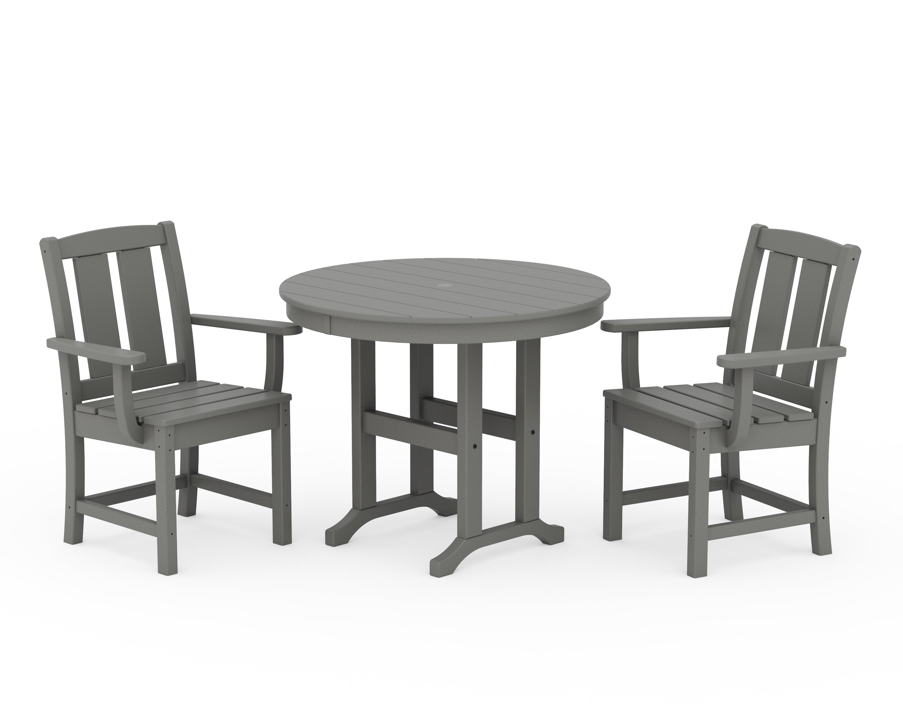 POLYWOOD Mission 3-Piece Farmhouse Dining Set in Slate Grey