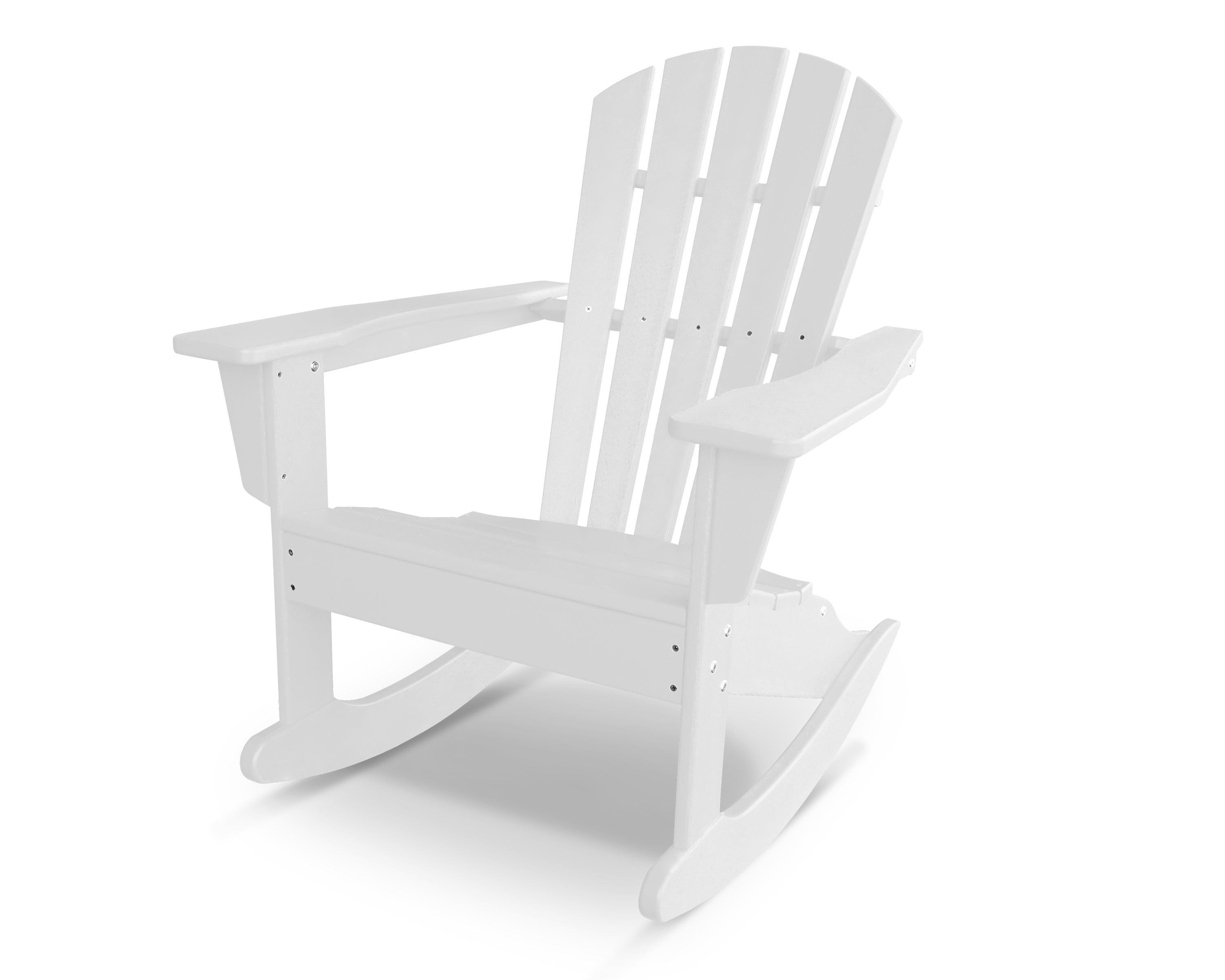 POLYWOOD Palm Coast Adirondack Rocking Chair in White