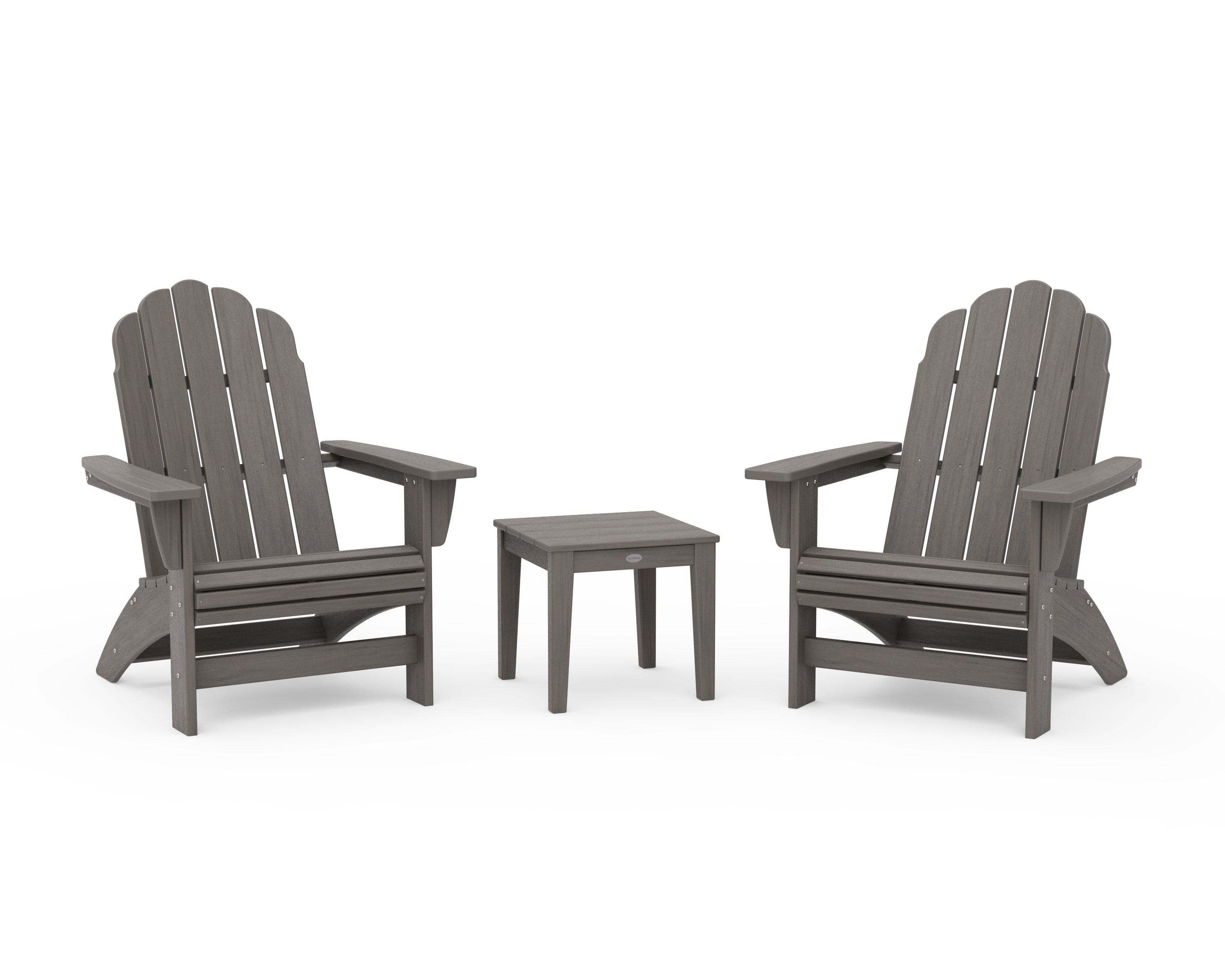 POLYWOOD 3-Piece Vineyard Grand Adirondack Set in Driftwood