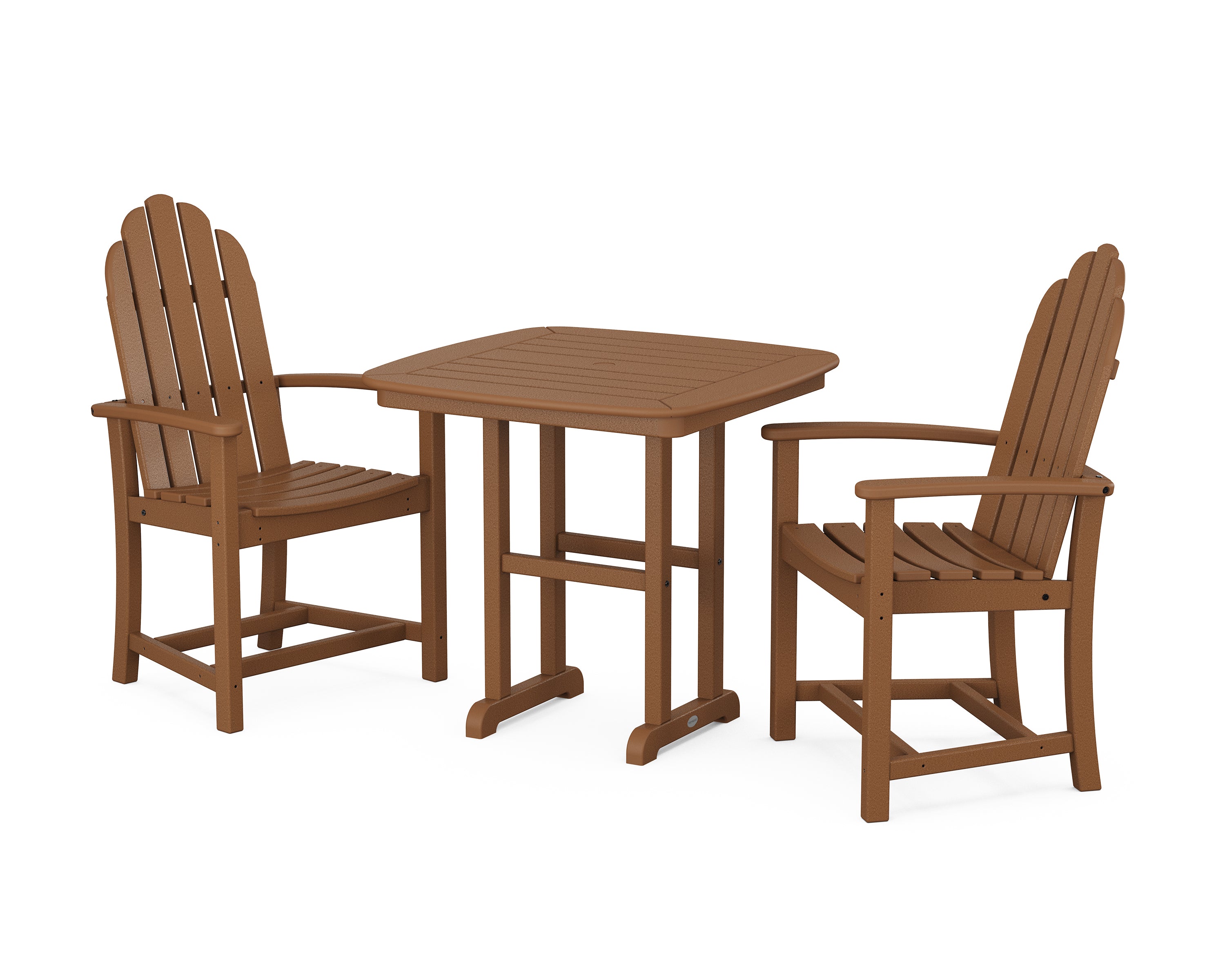 POLYWOOD Classic Adirondack 3-Piece Dining Set in Teak