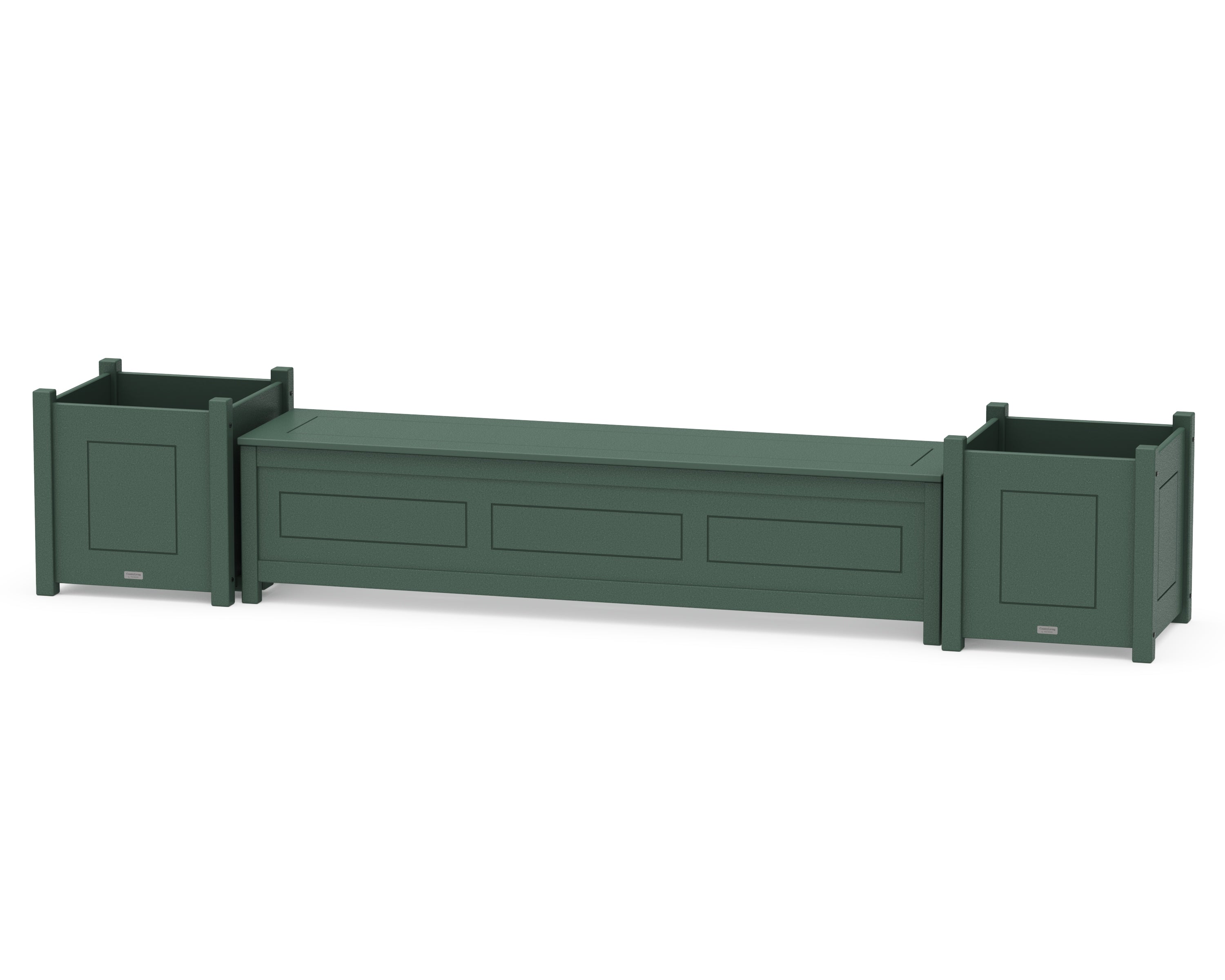Country Living 72" Country Living Straight Planter Storage Bench Set- Large in Green