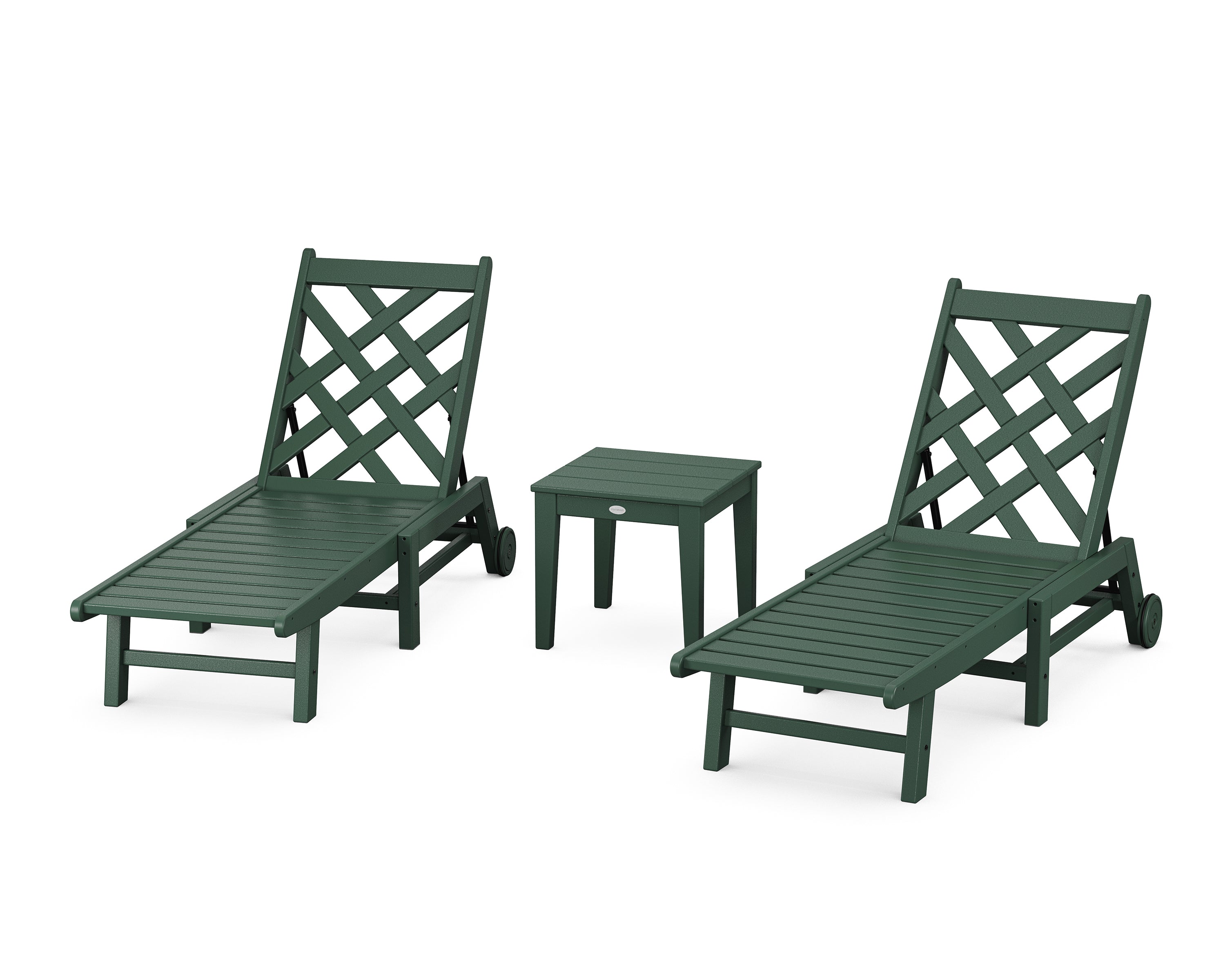 Country Living Wovendale 3-Piece Chaise Set with Wheels in Green