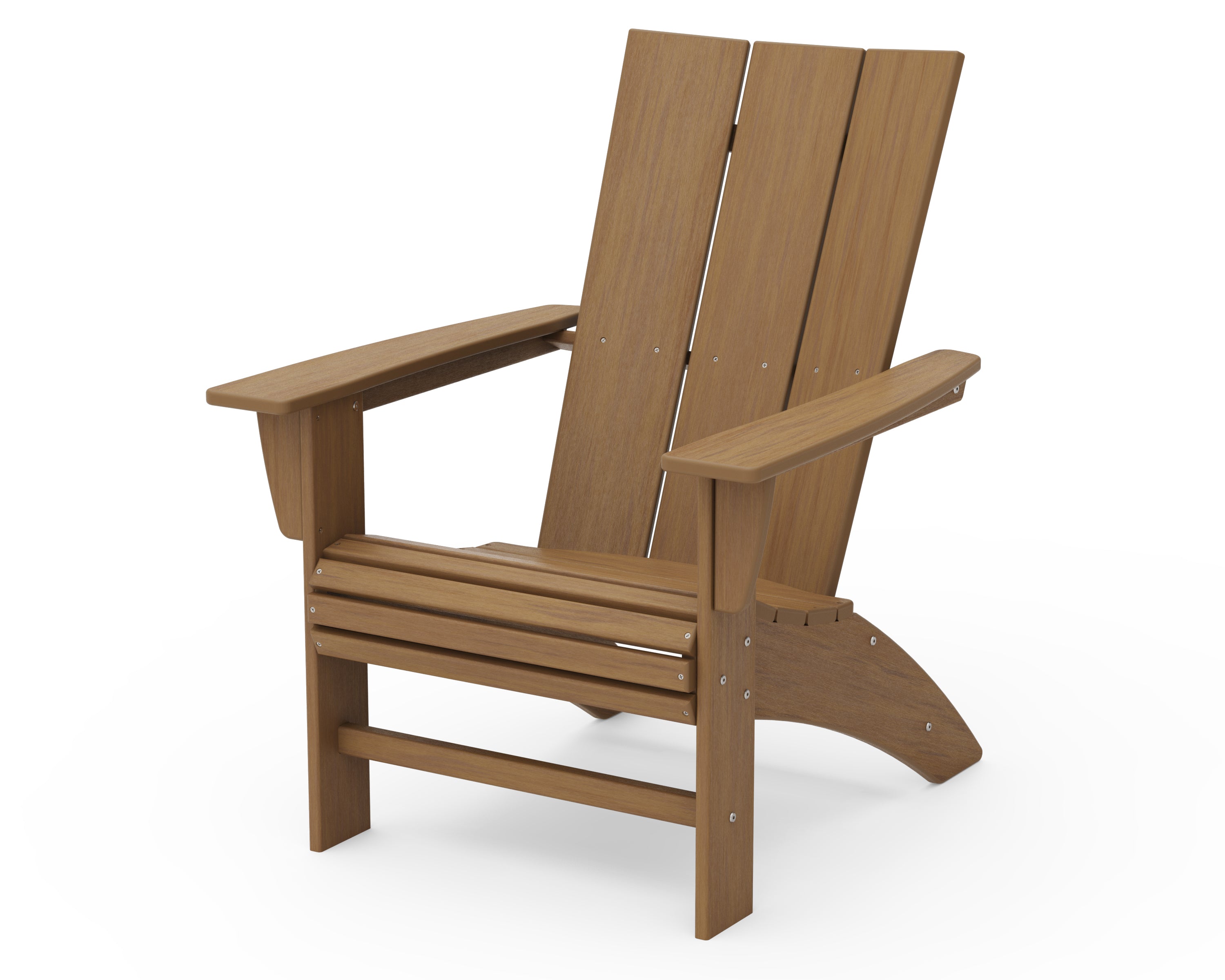 POLYWOOD Modern Curveback Adirondack Chair in Natural