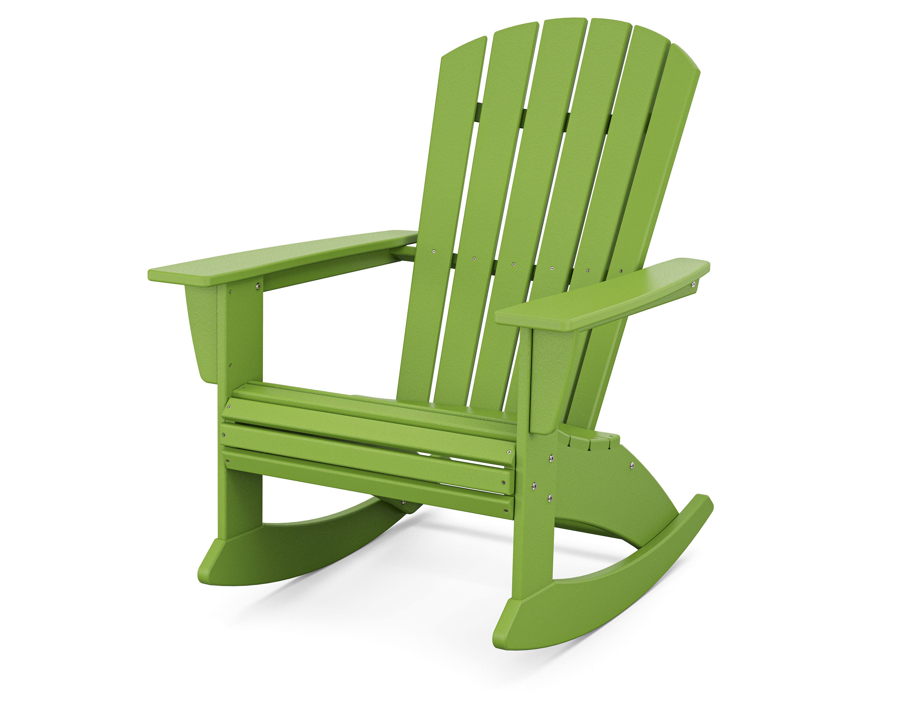POLYWOOD Nautical Curveback Adirondack Rocking Chair in Lime
