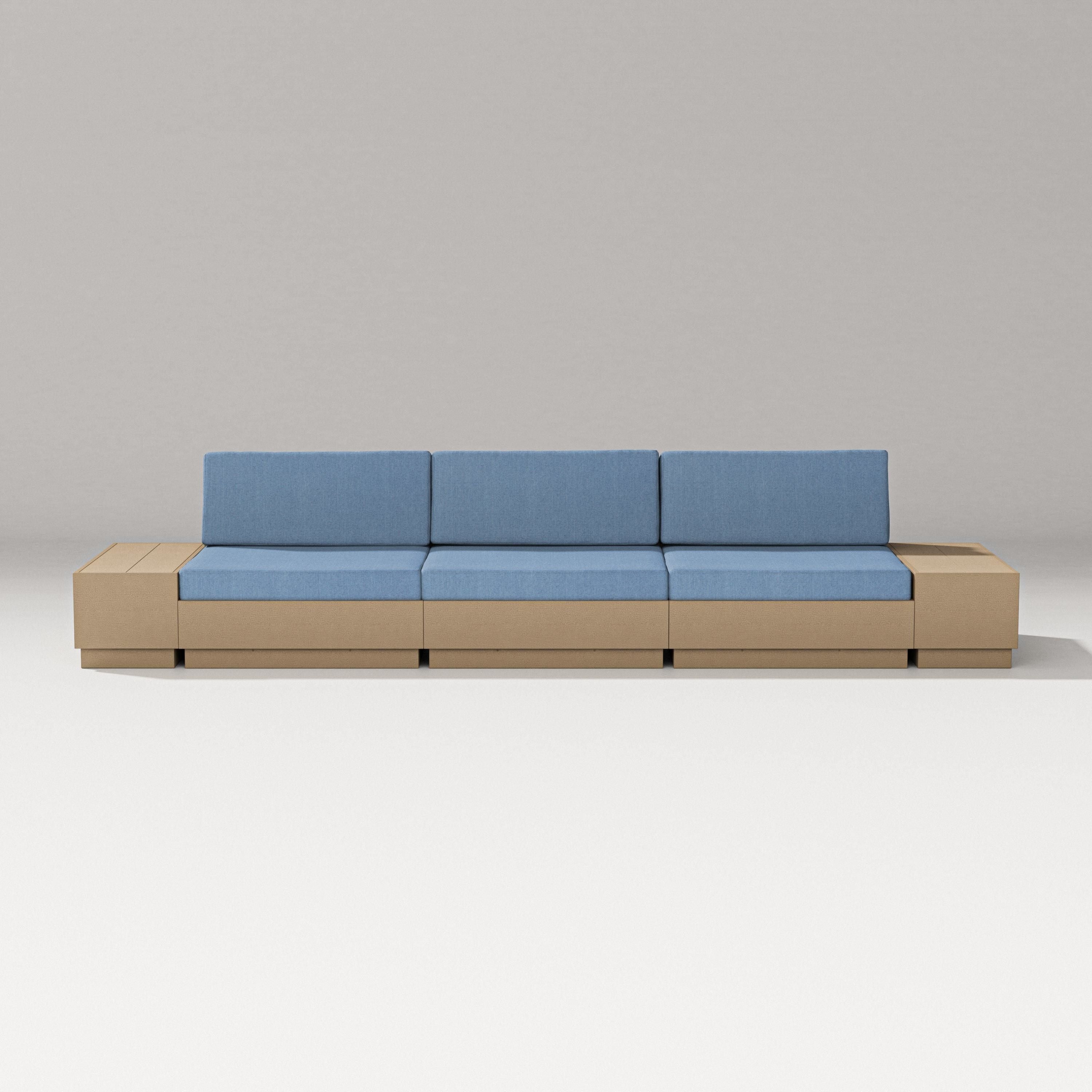 PW Designer Series Elevate Straight Sectional in Vintage Sahara / Sky Blue