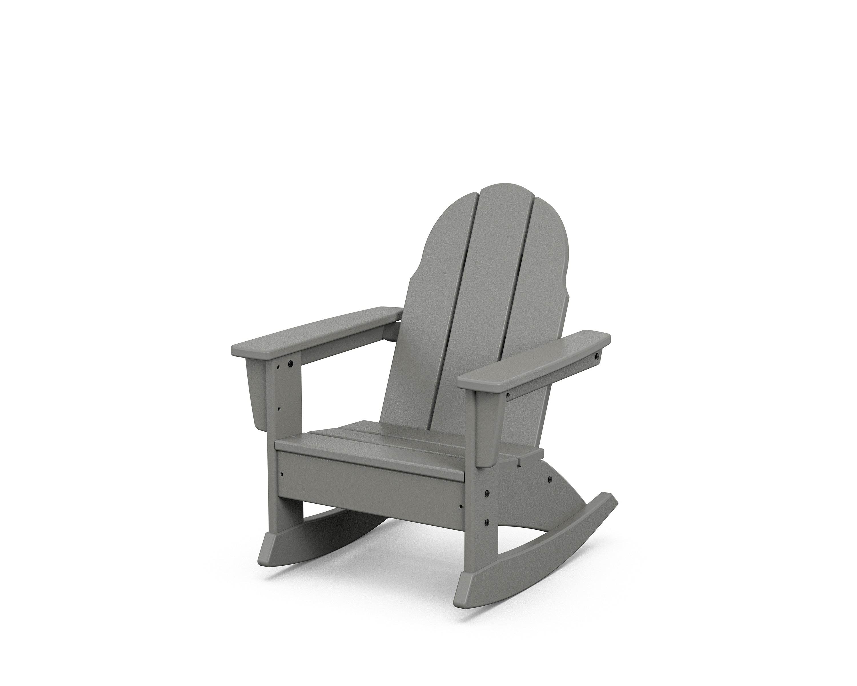 POLYWOOD Kids Vineyard Adirondack Rocking Chair in Slate Grey
