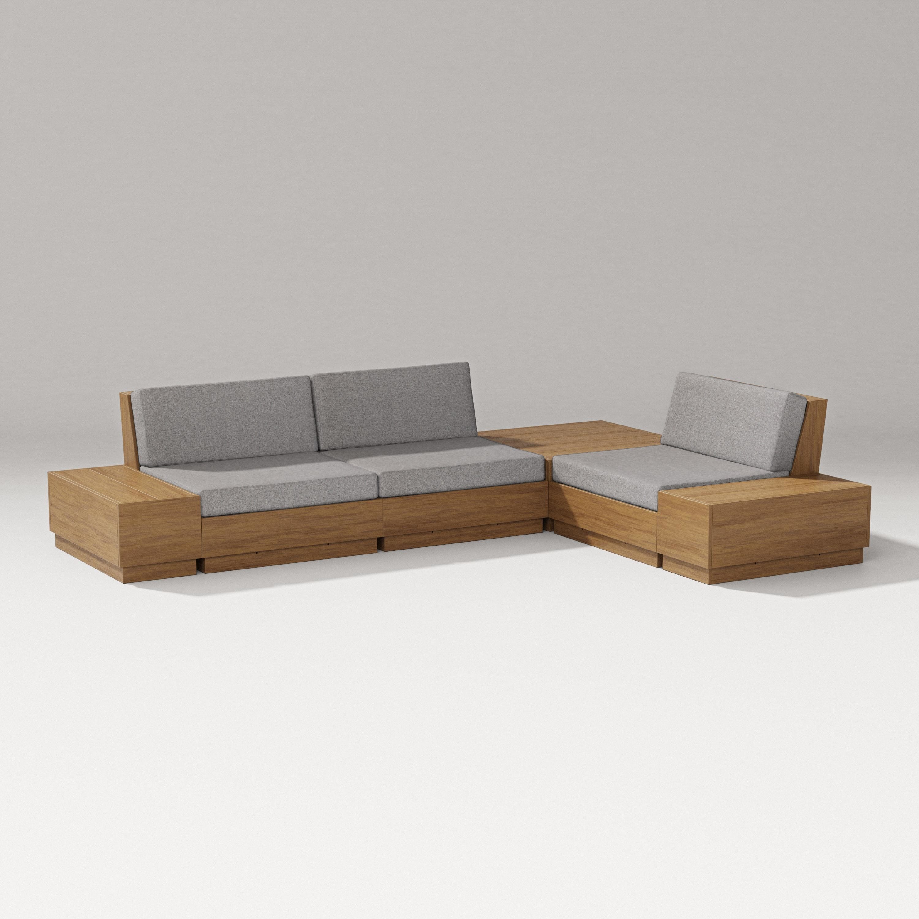 PW Designer Series Elevate 6-Piece Corner Sectional in Natural / Grey Mist
