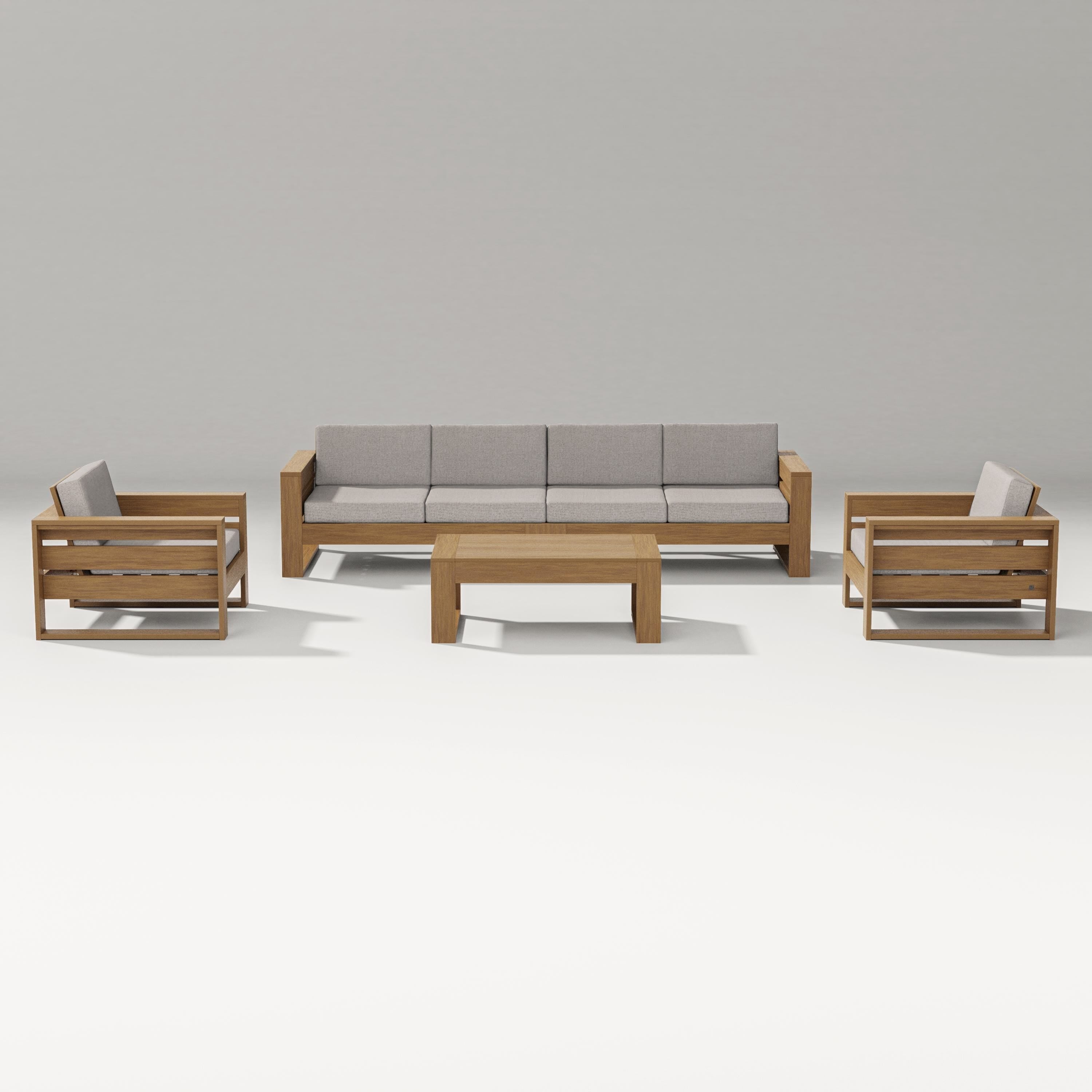 PW Designer Series Latitude 5-Piece Lounge Sofa Set in Natural / Weathered Tweed