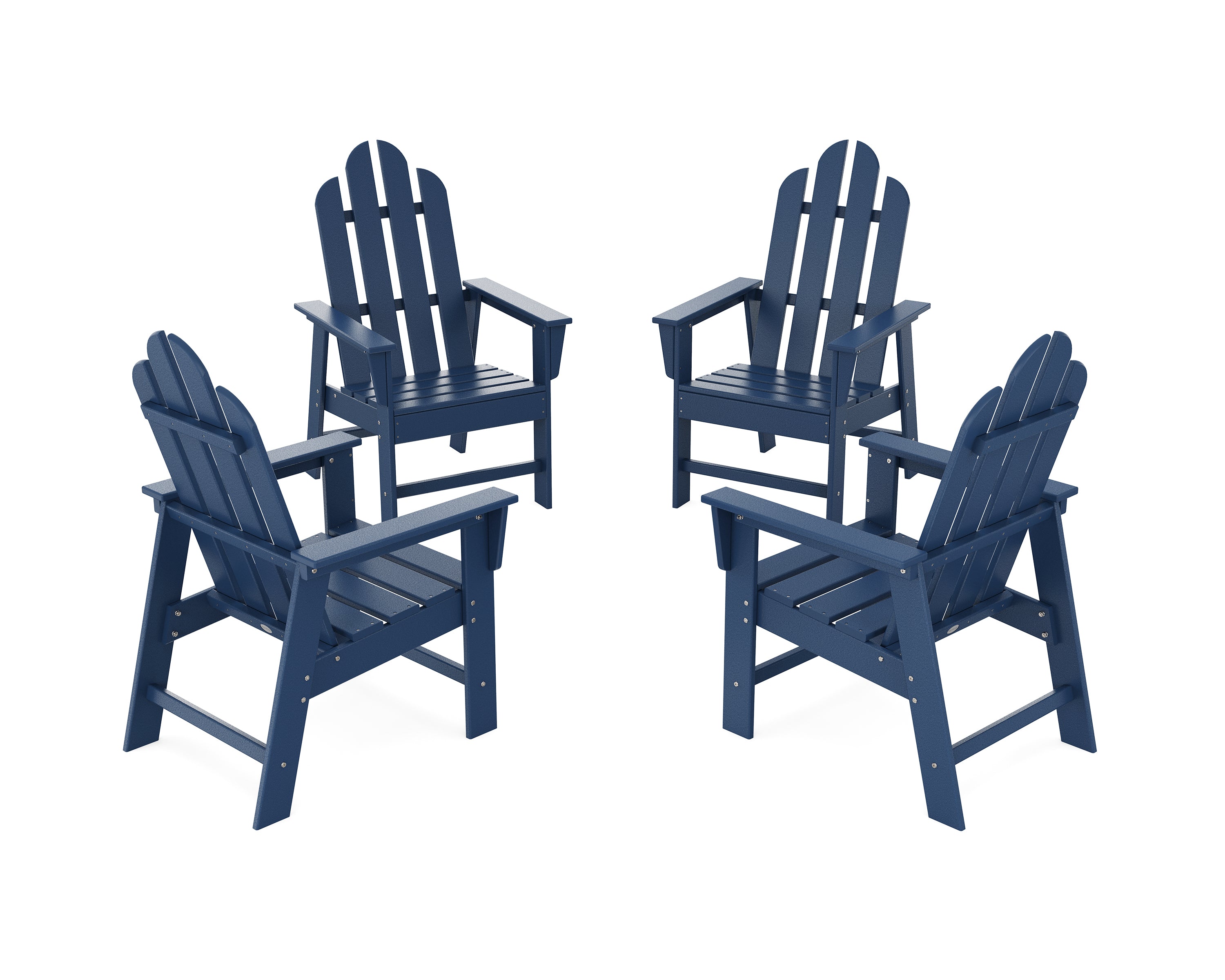 POLYWOOD Long Island 4-Piece Upright Adirondack Conversation Set in Navy