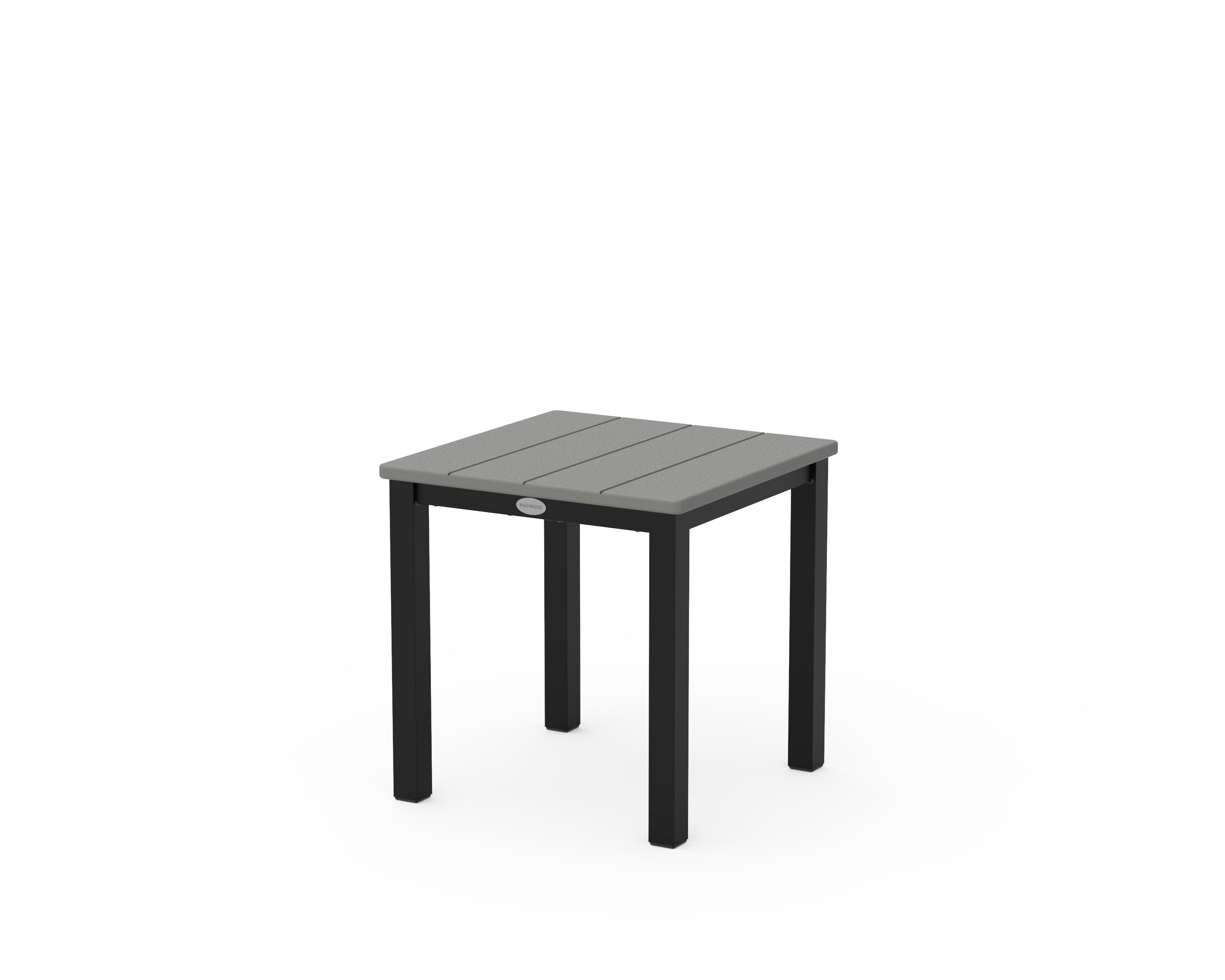 POLYWOOD Main Street 18" Side Table in Black / Slate Grey