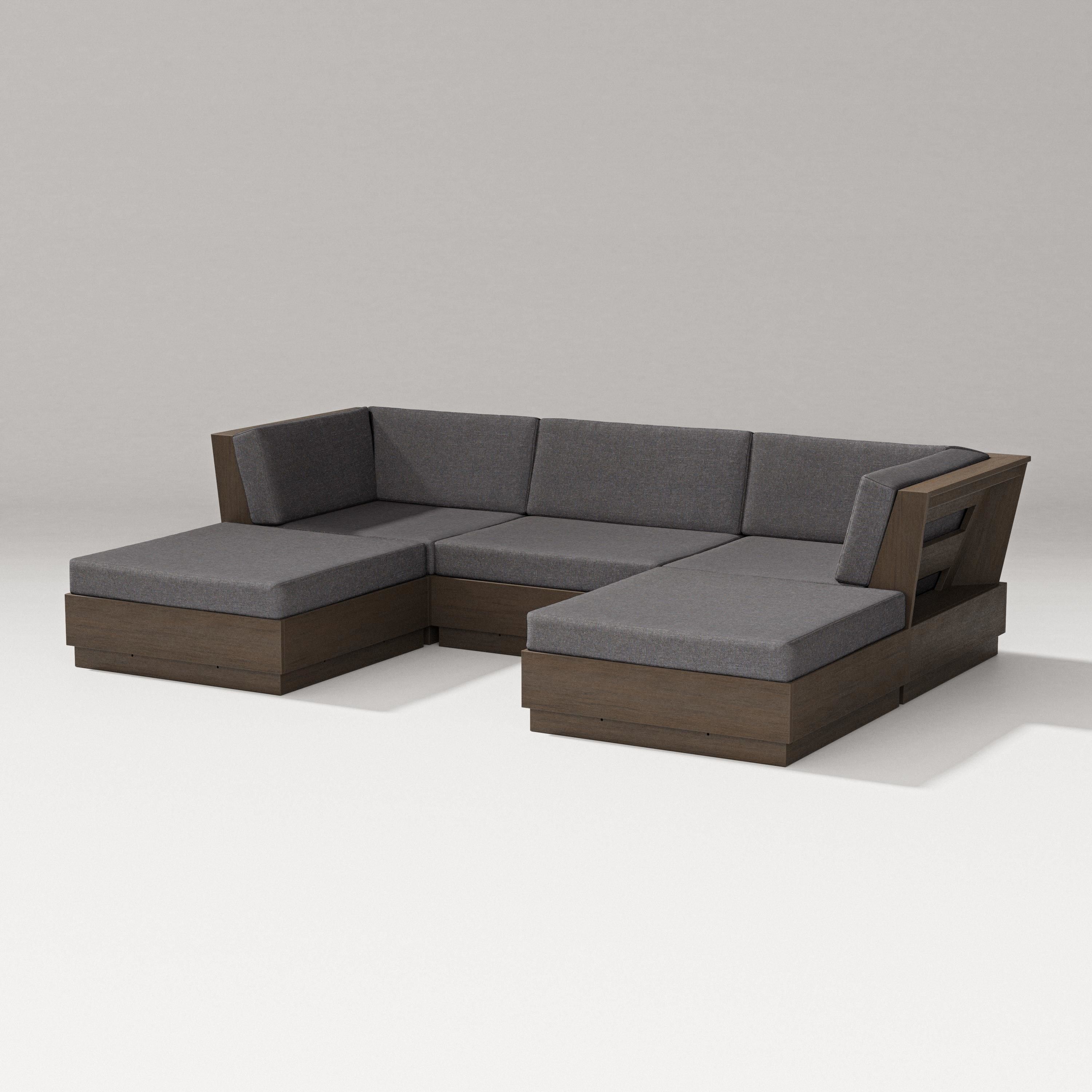 PW Designer Series Elevate Double Chaise Sectional in Kona / Ash Charcoal