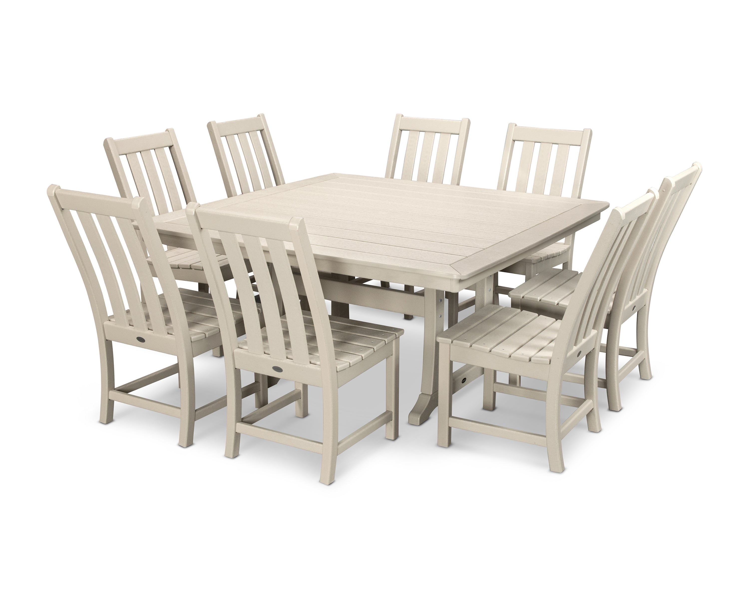 POLYWOOD Vineyard 9-Piece Dining Set in Sand