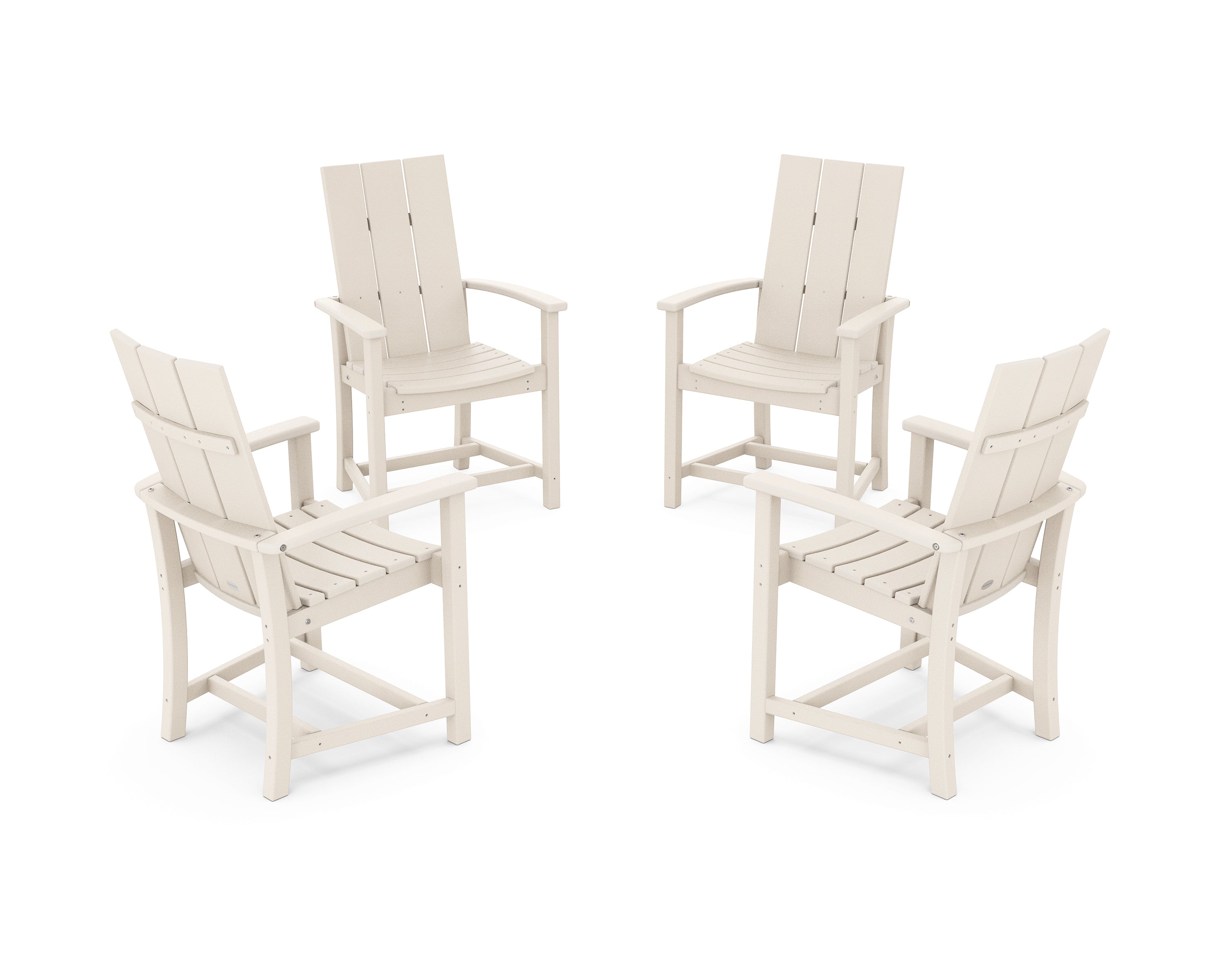 POLYWOOD Modern 4-Piece Upright Adirondack Conversation Set in Sand