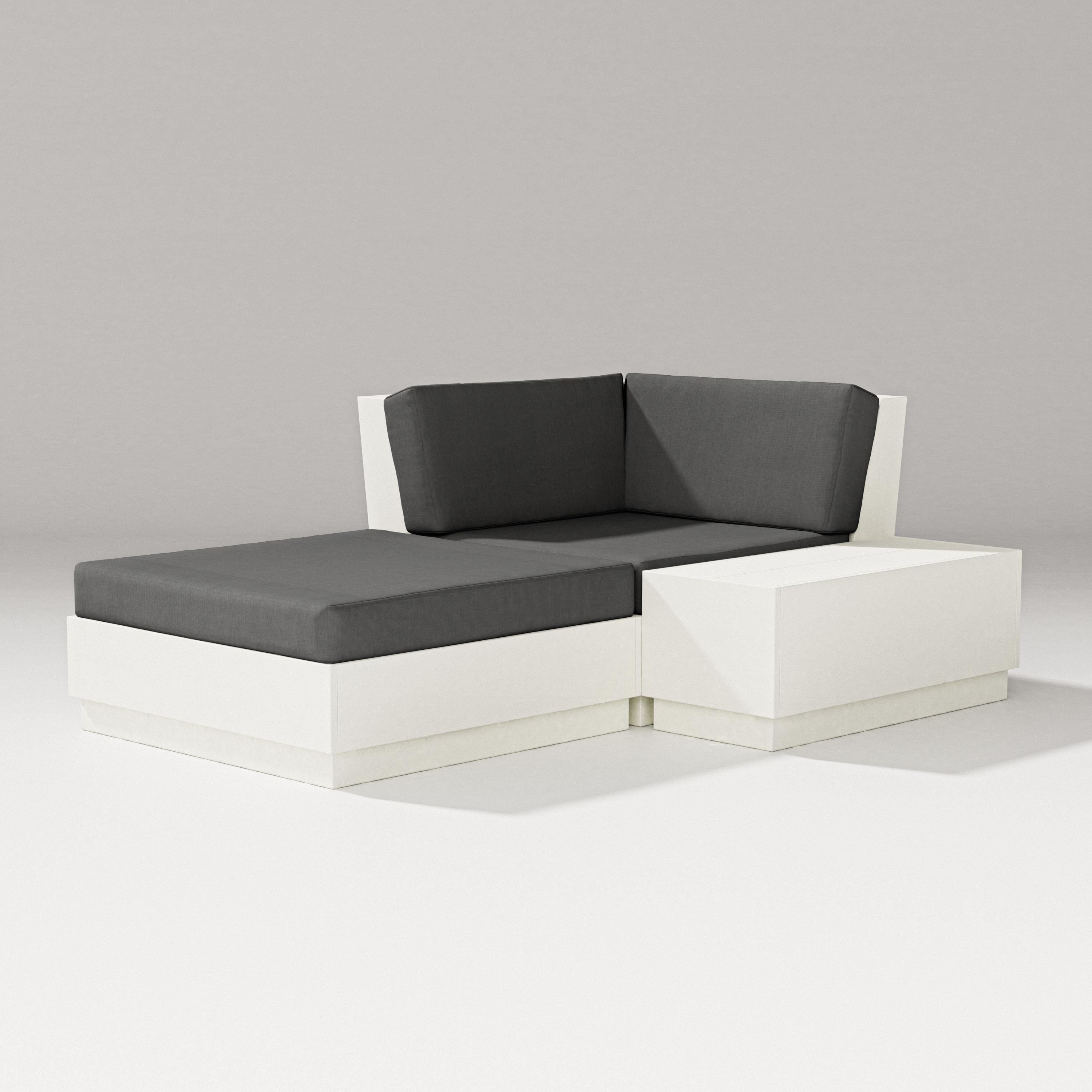 PW Designer Series Elevate Corner Chaise in Vintage White / Spectrum Carbon