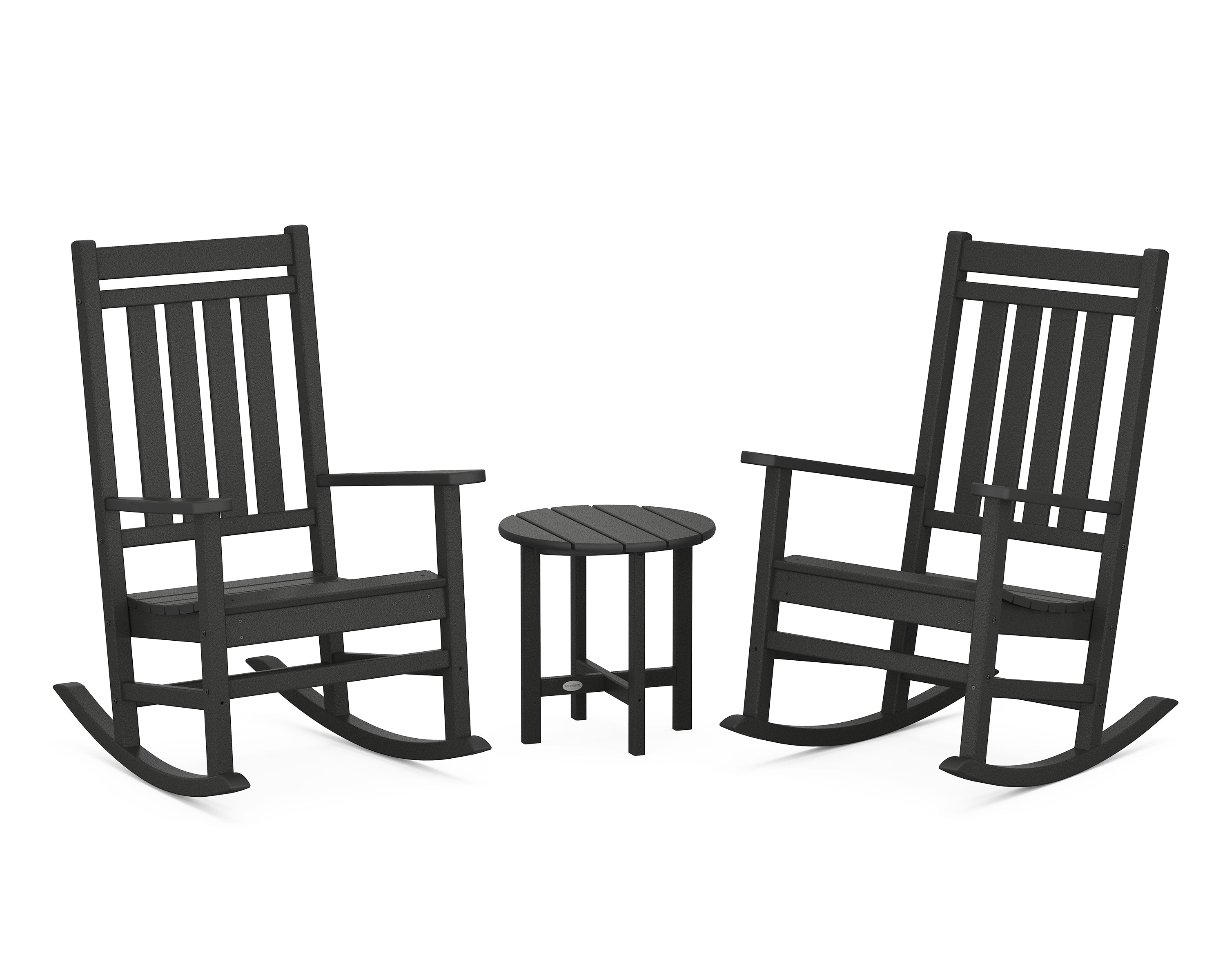 POLYWOOD® Estate 3-Piece Rocking Chair Set in Black