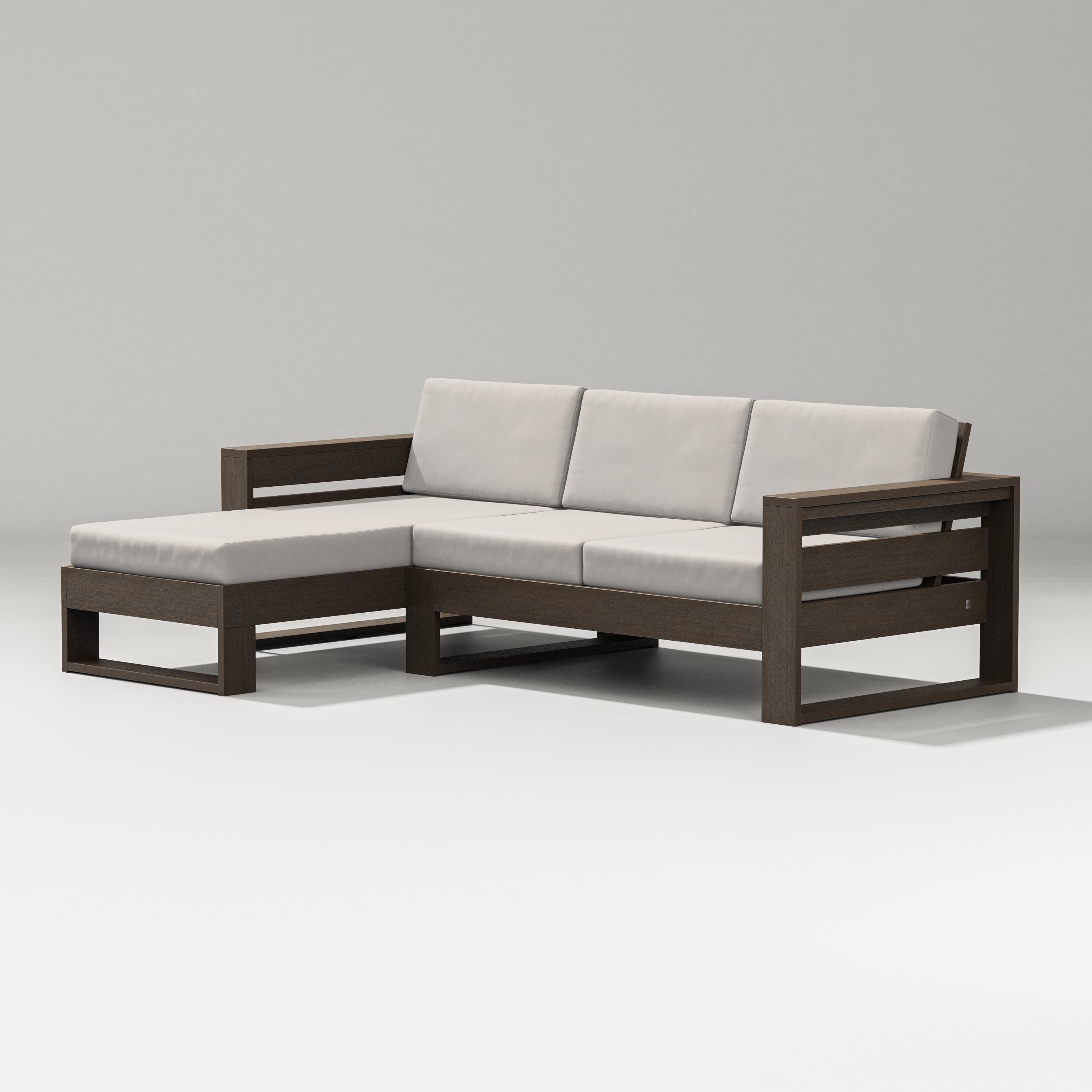 PW Designer Series Latitude Left Chaise Sectional in Kona / Cast Ash