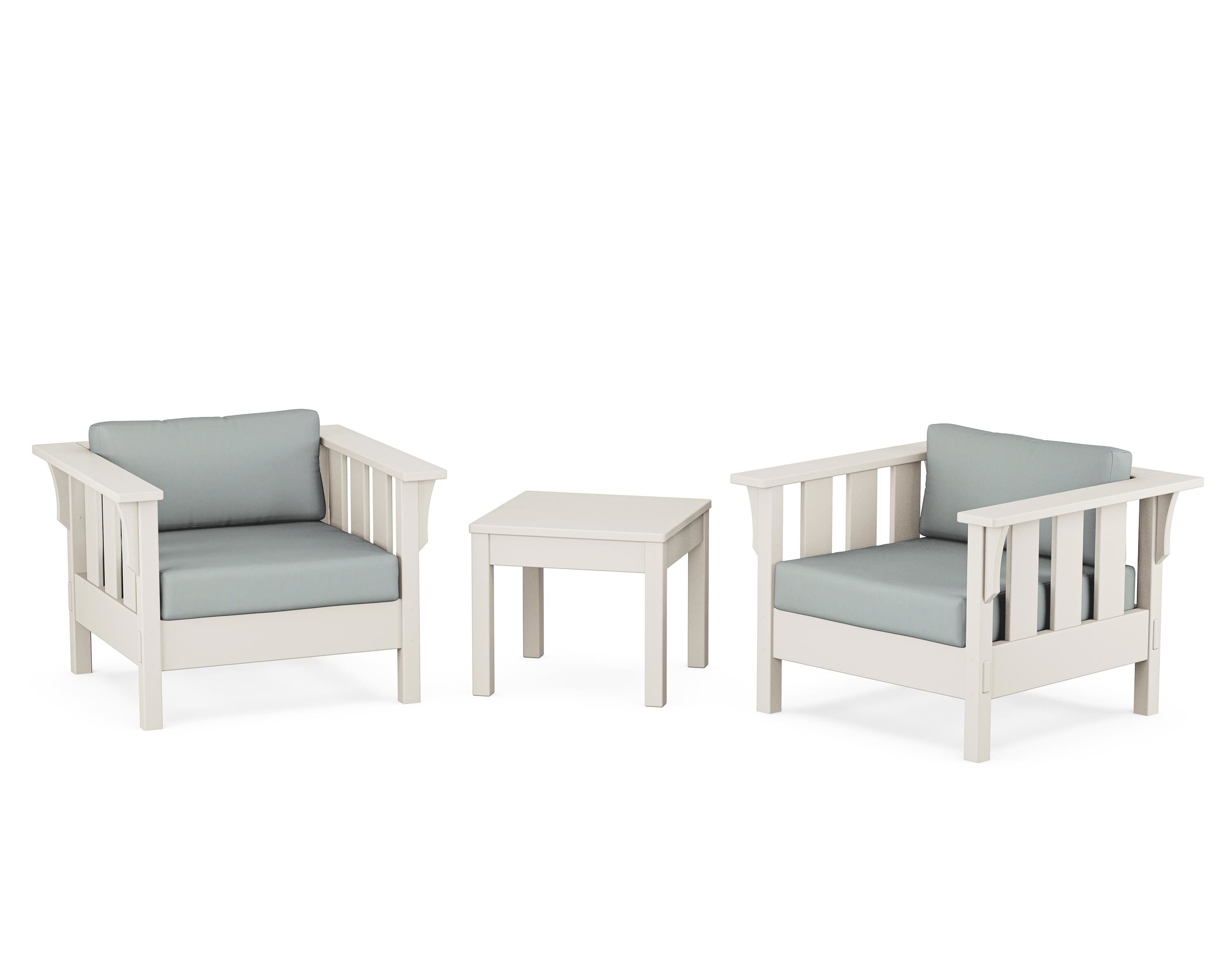 Martha Stewart by POLYWOOD Acadia 3-Piece Deep Seating Set in Sand / Spa