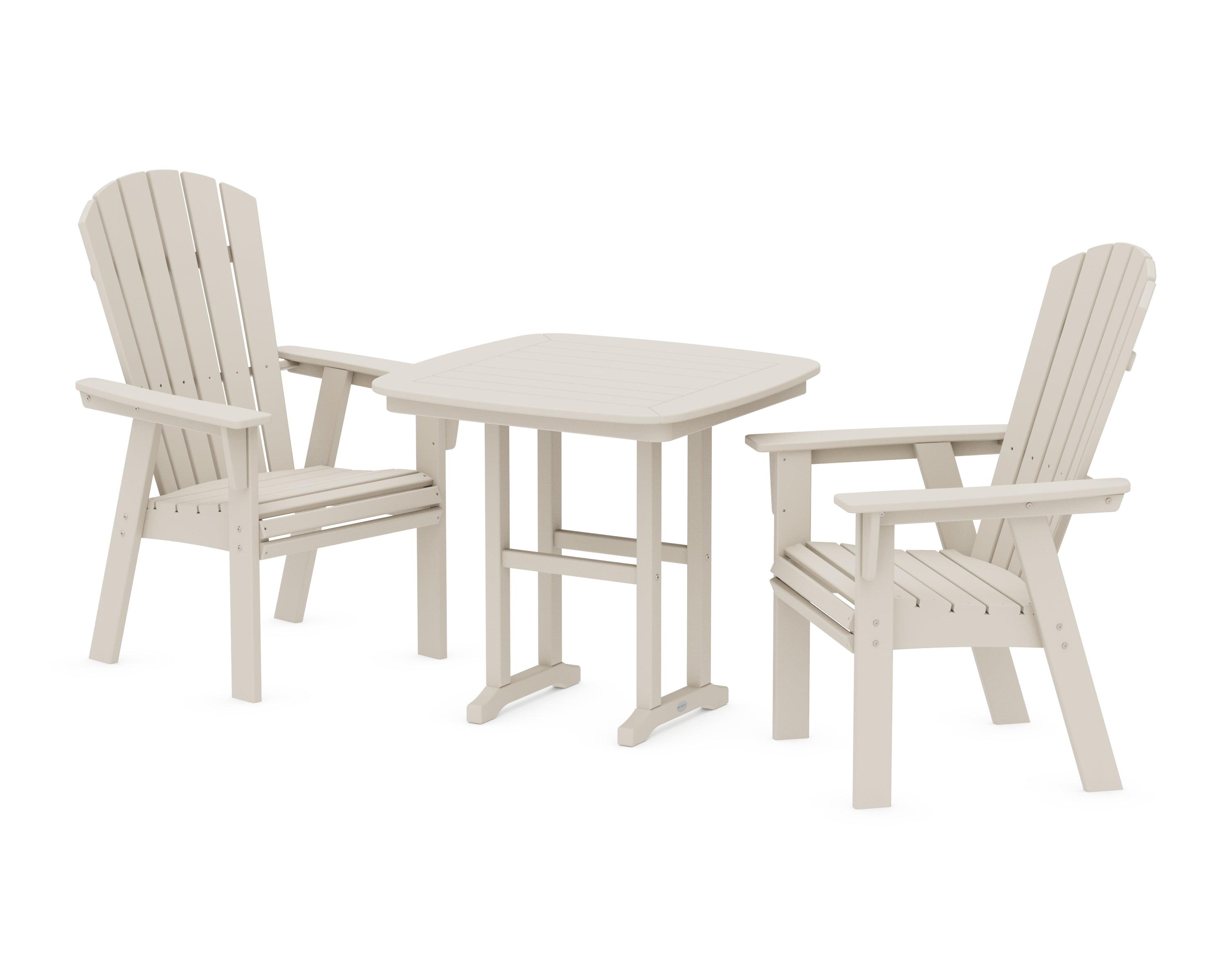 POLYWOOD Nautical Adirondack 3-Piece Dining Set in Sand